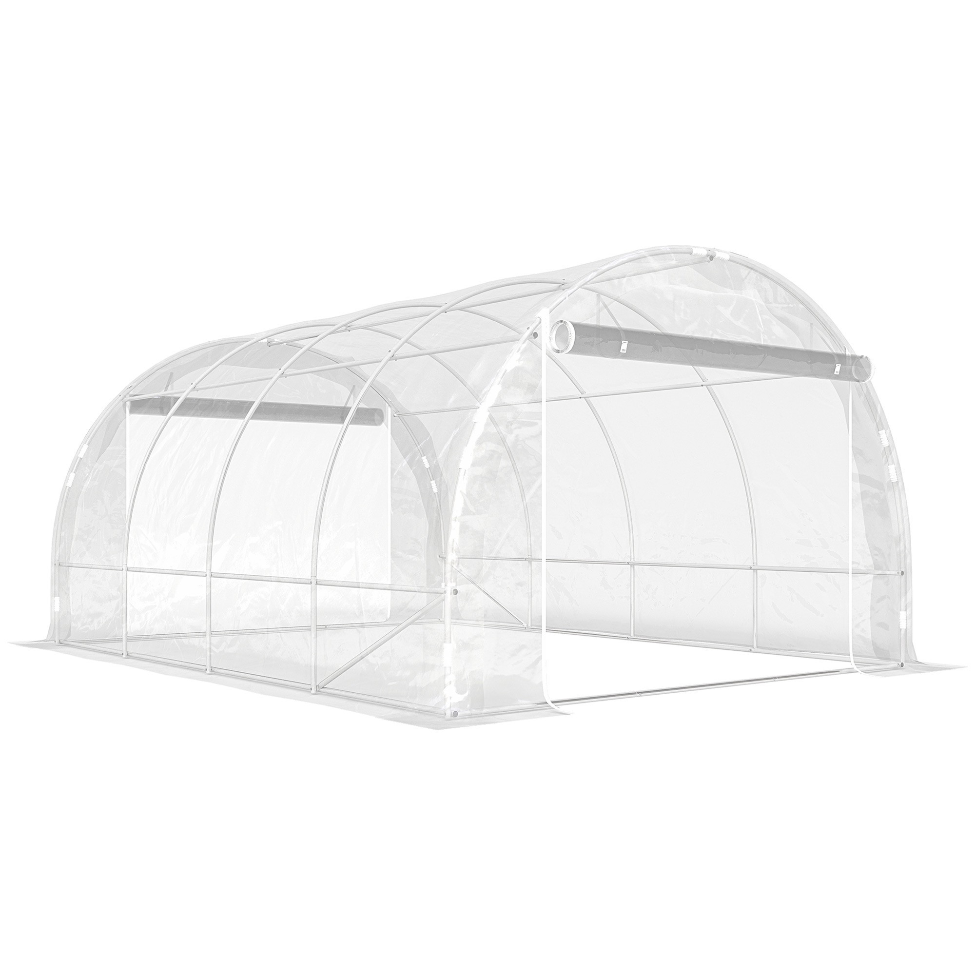 Inloopbare polytunnelkas, stalen frame, UV-bestendige PE-afdekking