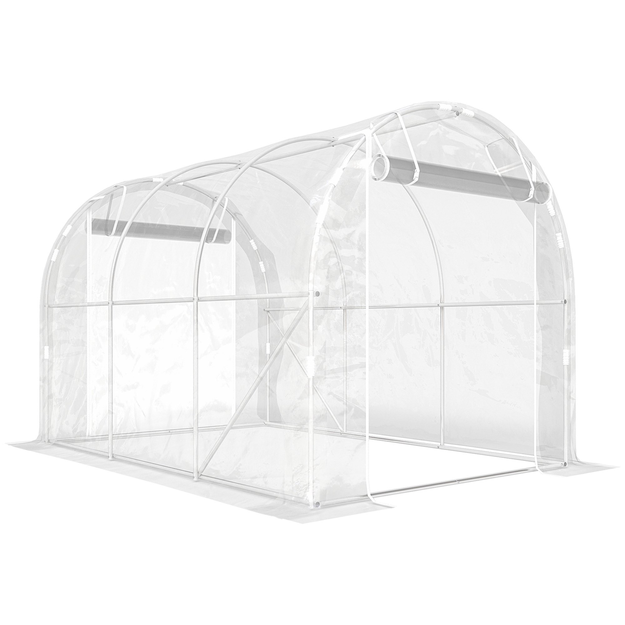 Inloopbare polytunnelkas, stalen frame, UV-bestendige PE-afdekking