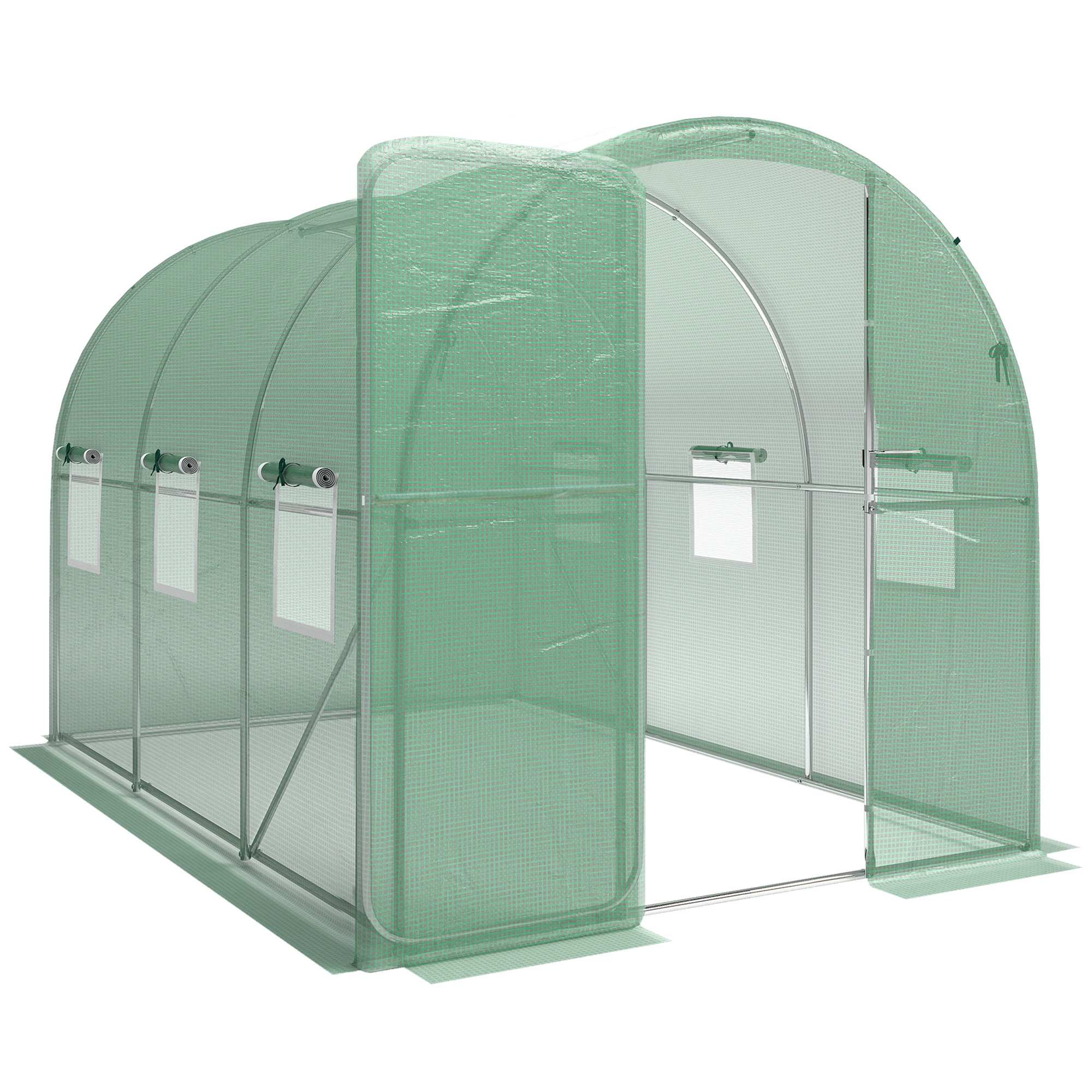 Inloopbare polytunnelkas, 2x3m, PE-afdekking, stalen frame