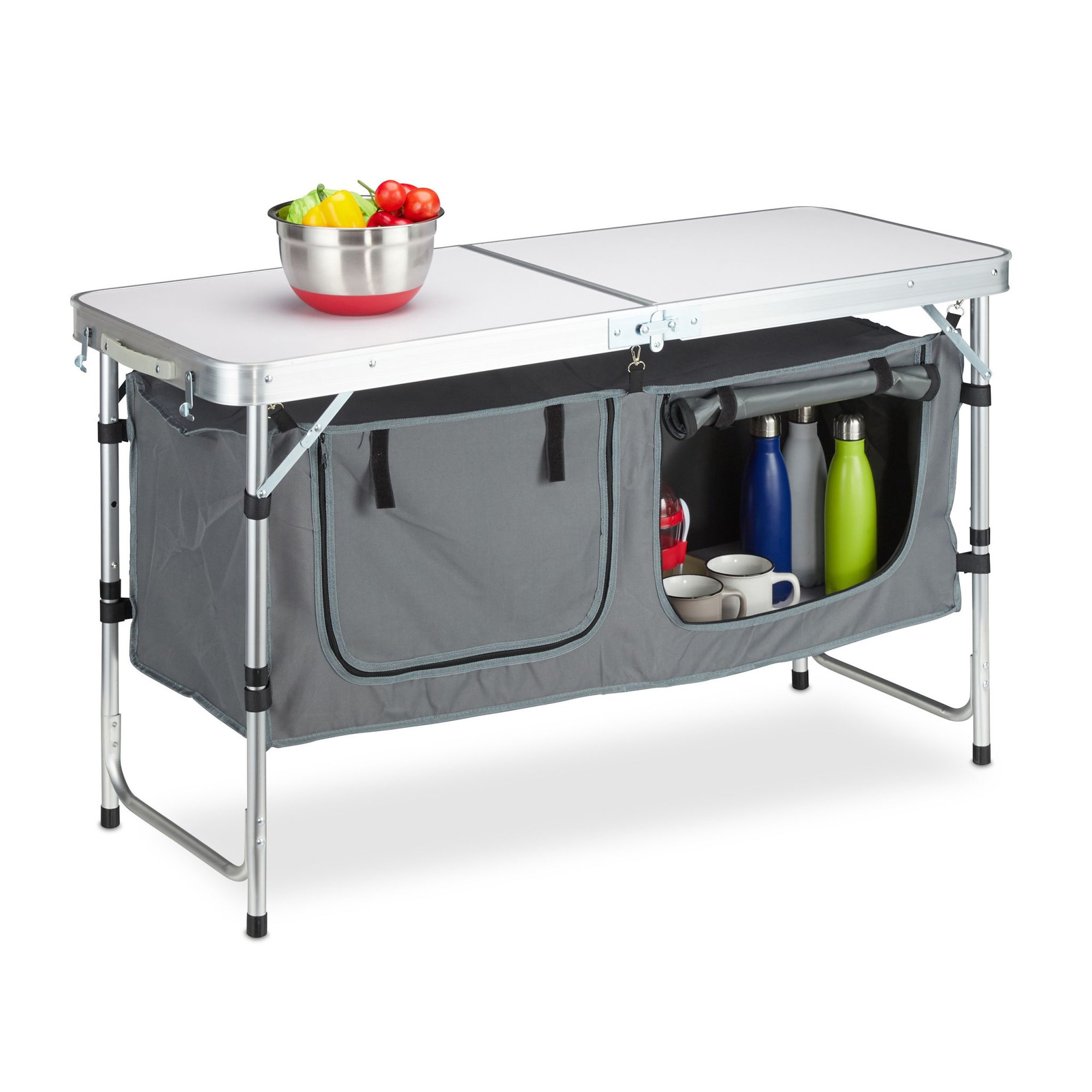 Folding Camping Table with Removable Fabric Cabinet