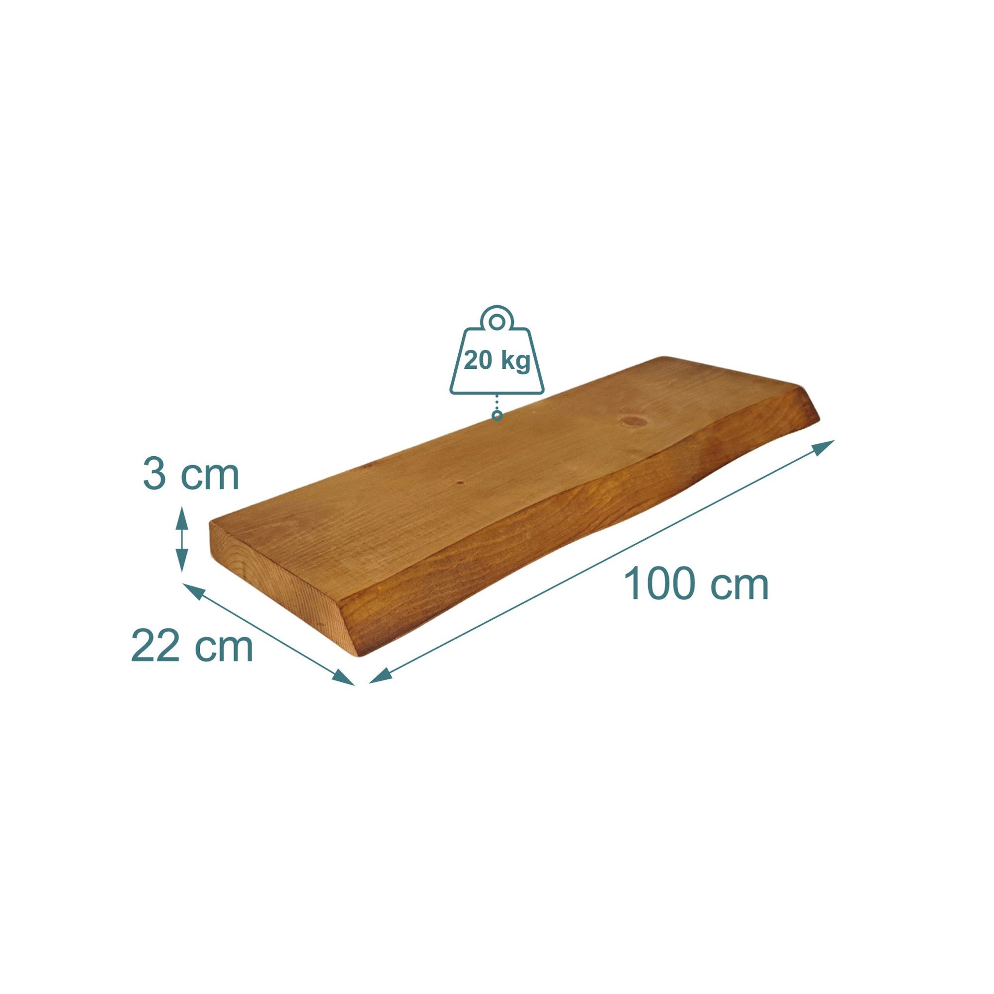 Live Edge Solid Wood Shelf – Rustic Floating Design