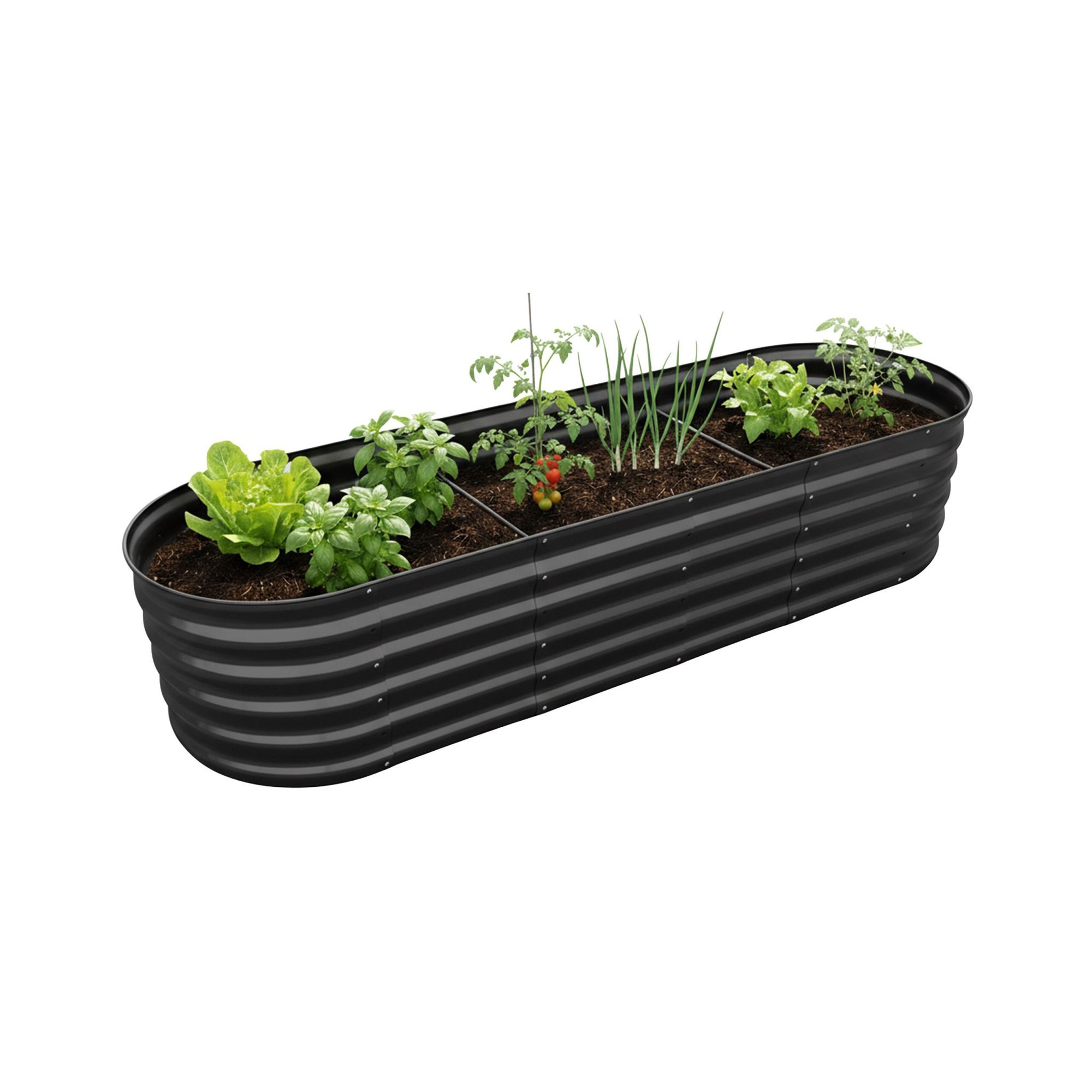 Jardinera metálica semicircular – Macetero elevado