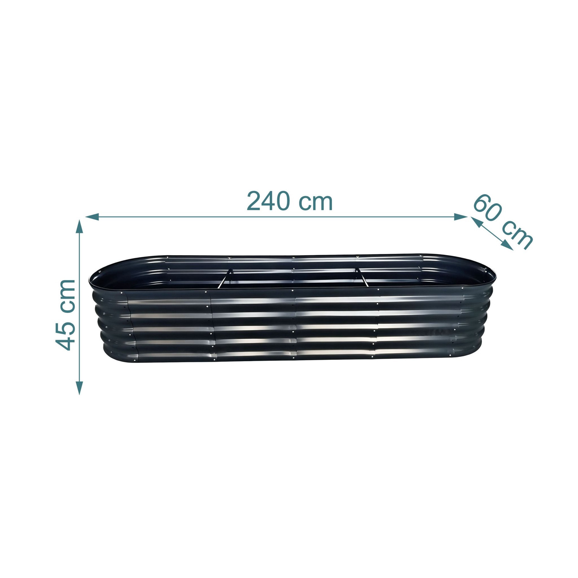 Jardinera metálica semicircular – Macetero elevado