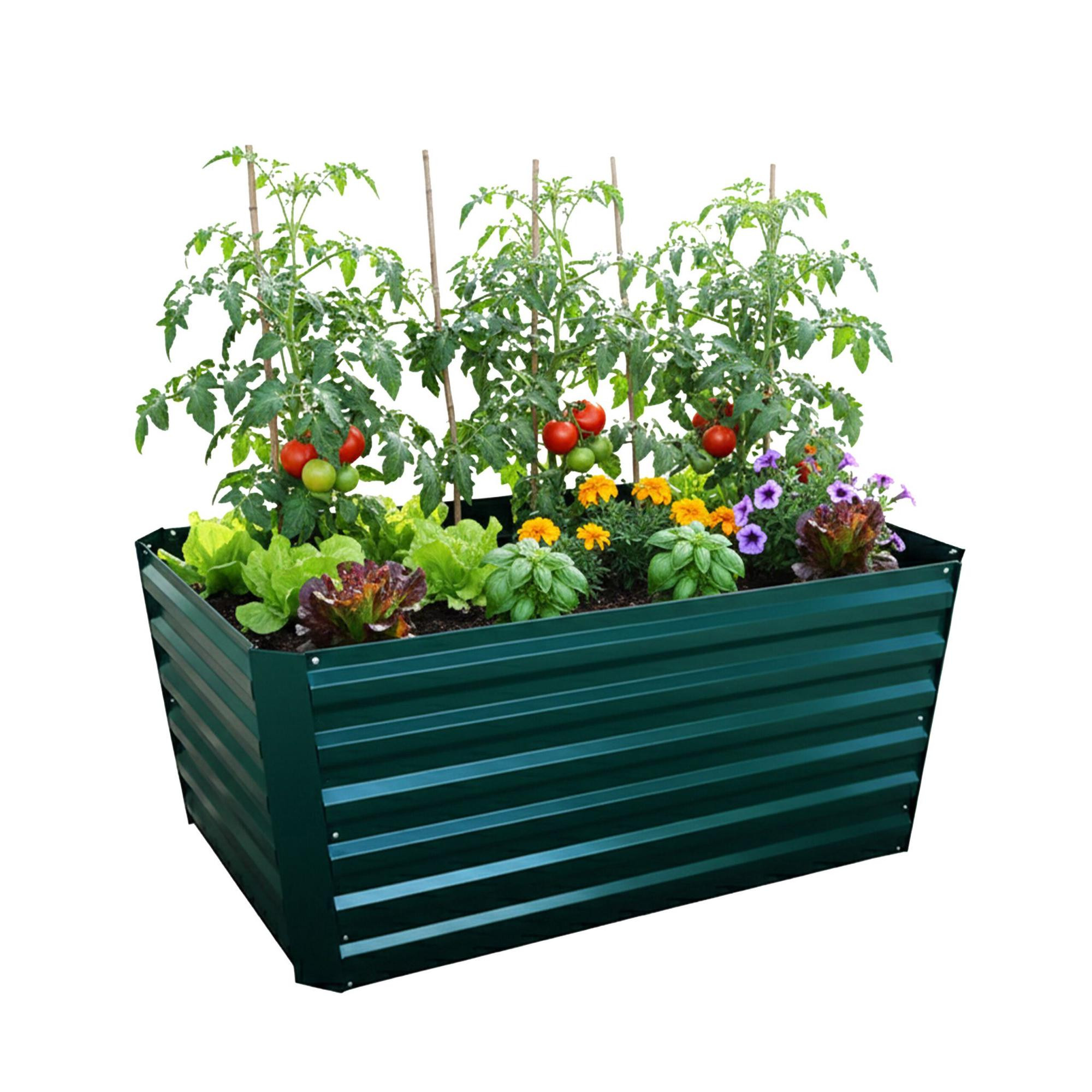 Jardinera rectangular de metal galvanizado – Jardinera elevada