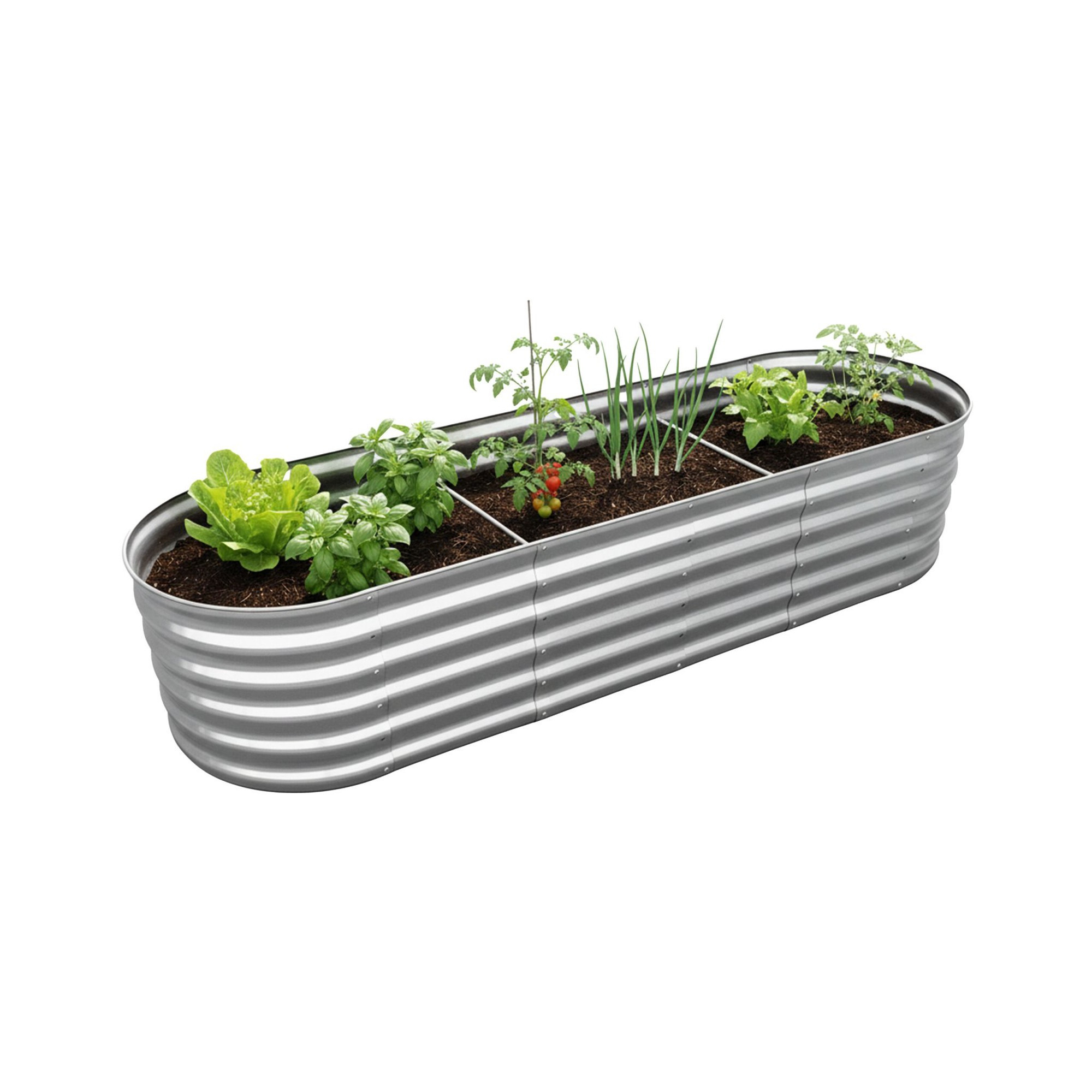 Jardinera metálica semicircular – Macetero elevado