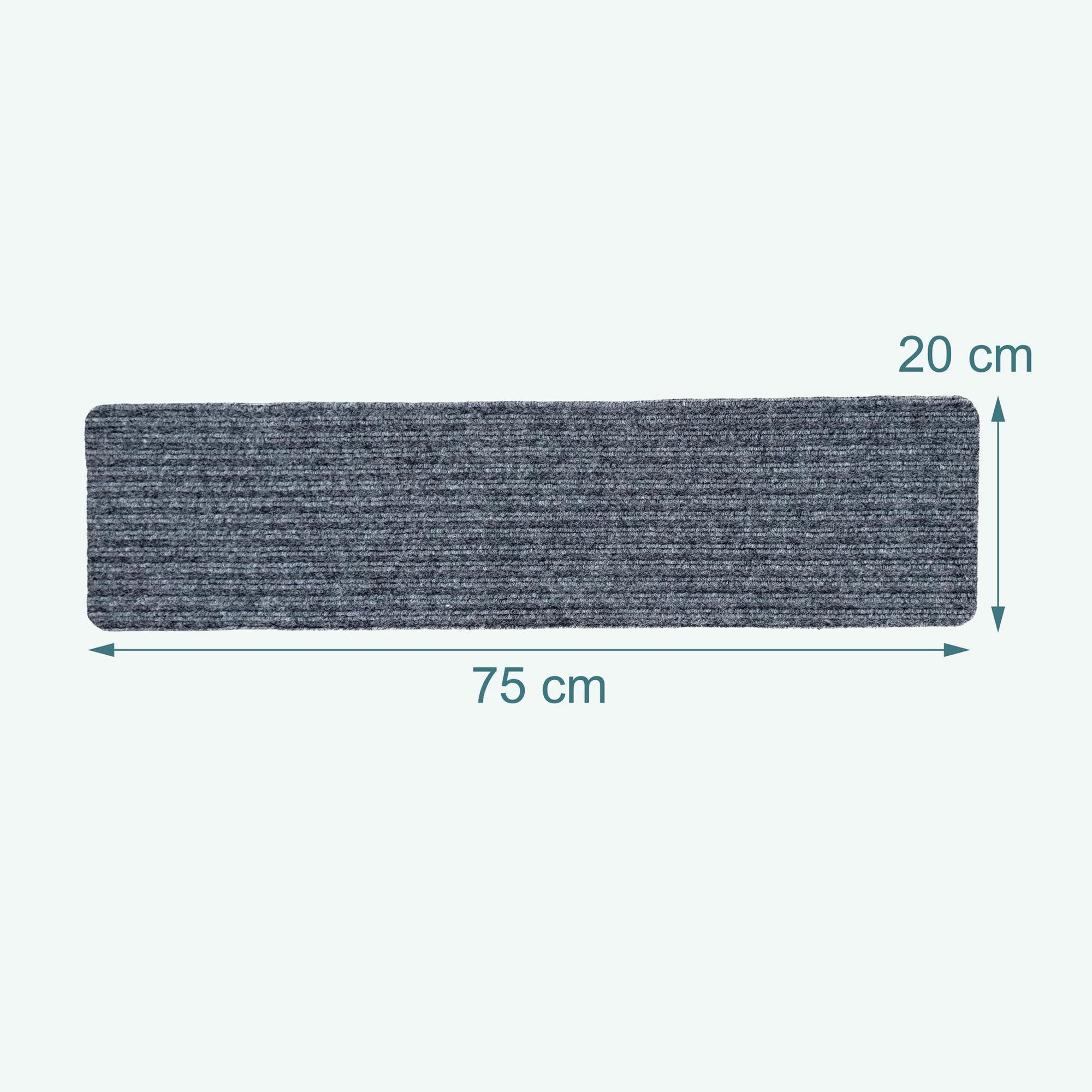 Rectangular Stair Mats, 16pc, 75x20cm, Self-Adhesive