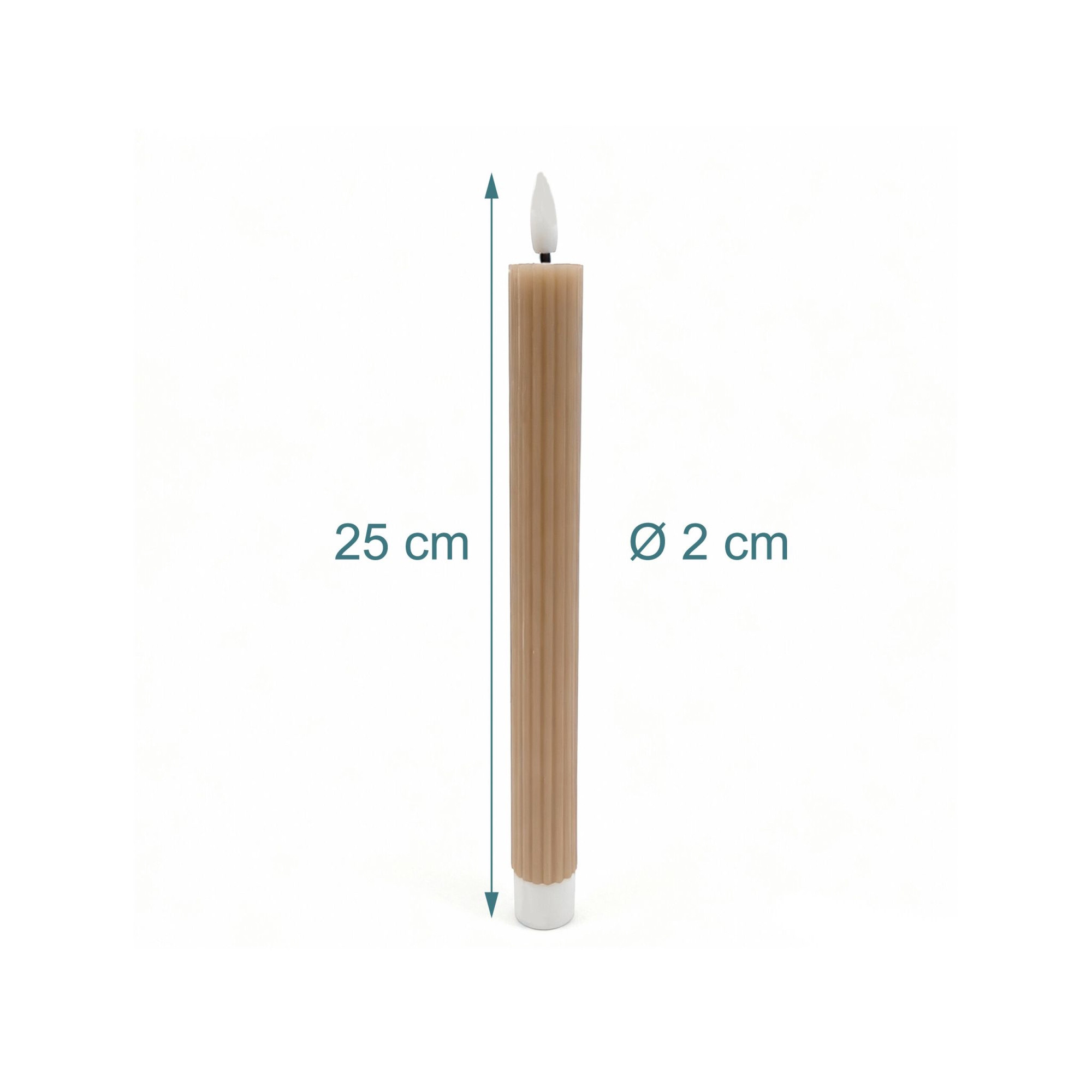 LED Taper Candles, Real Wax, Set of 2, Timer Function