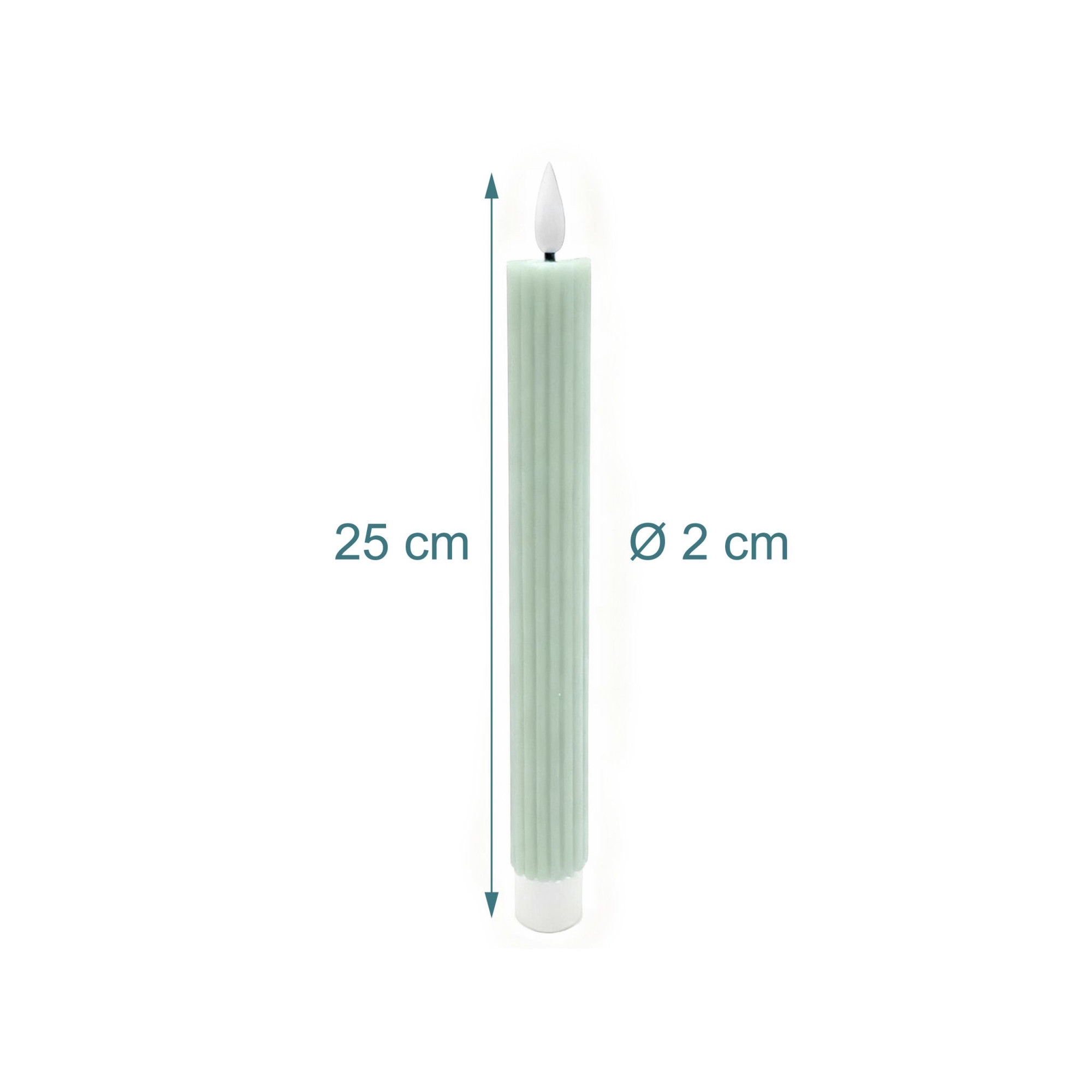 LED-Stabkerzen, Echtwachs, 2er-Set, mit Timerfunktion