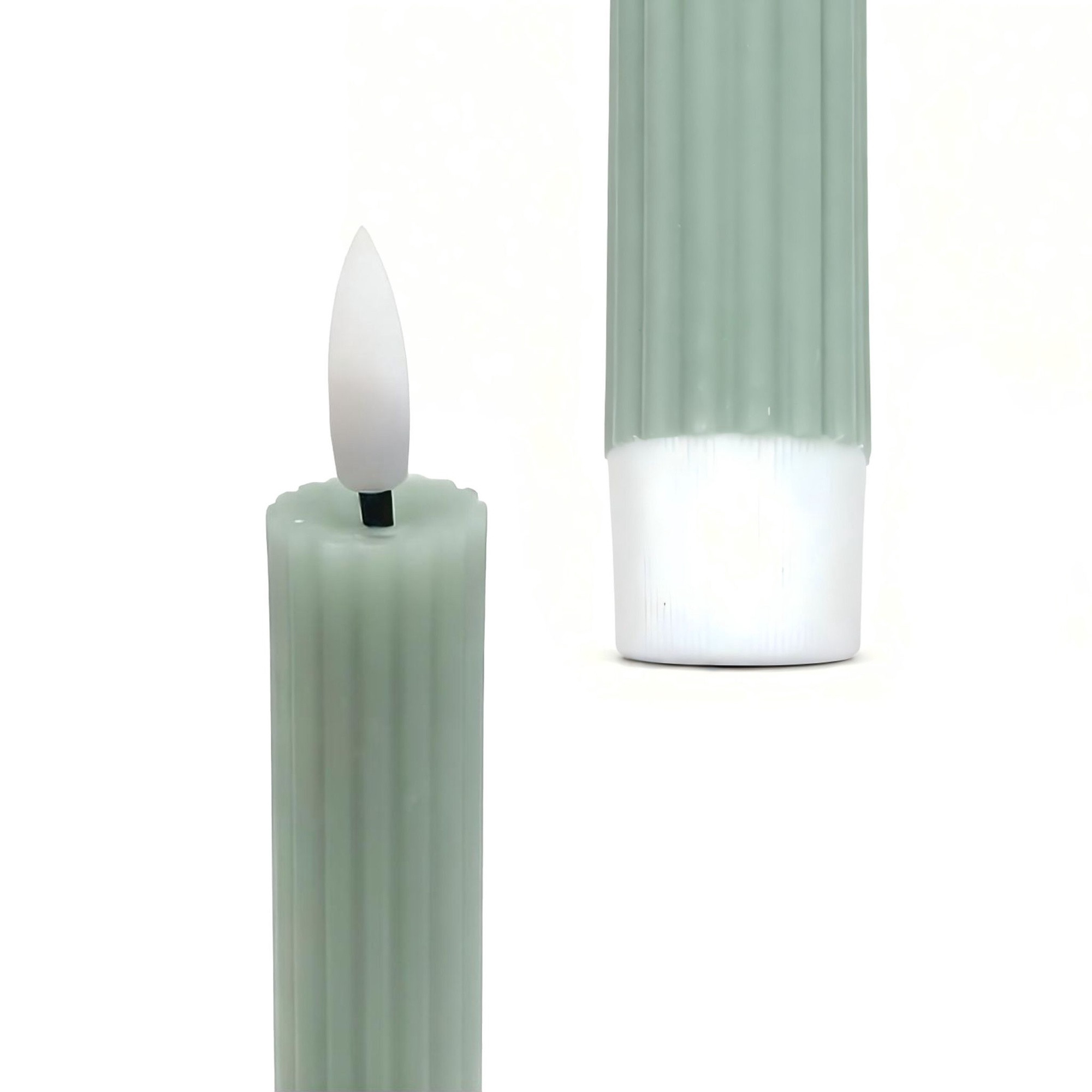 LED-Stabkerzen, Echtwachs, 2er-Set, mit Timerfunktion