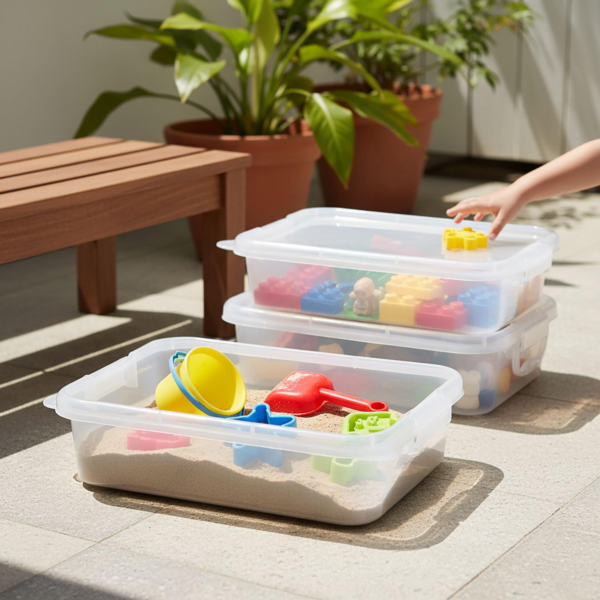 Bac à sable avec couvercle – Ensemble de jeu sensoriel 2 pièces
