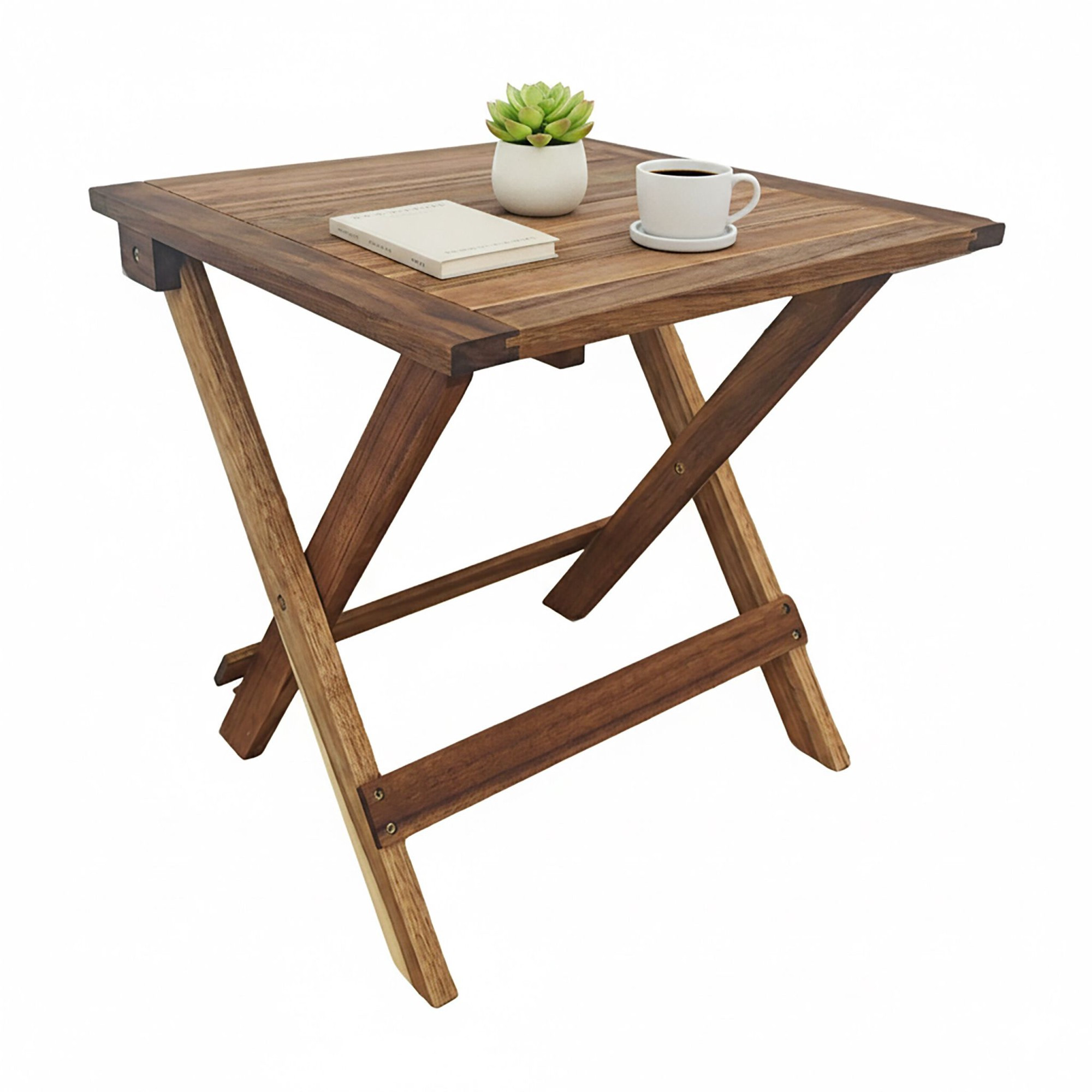 Table pliante carrée en acacia – Usage intérieur/extérieur