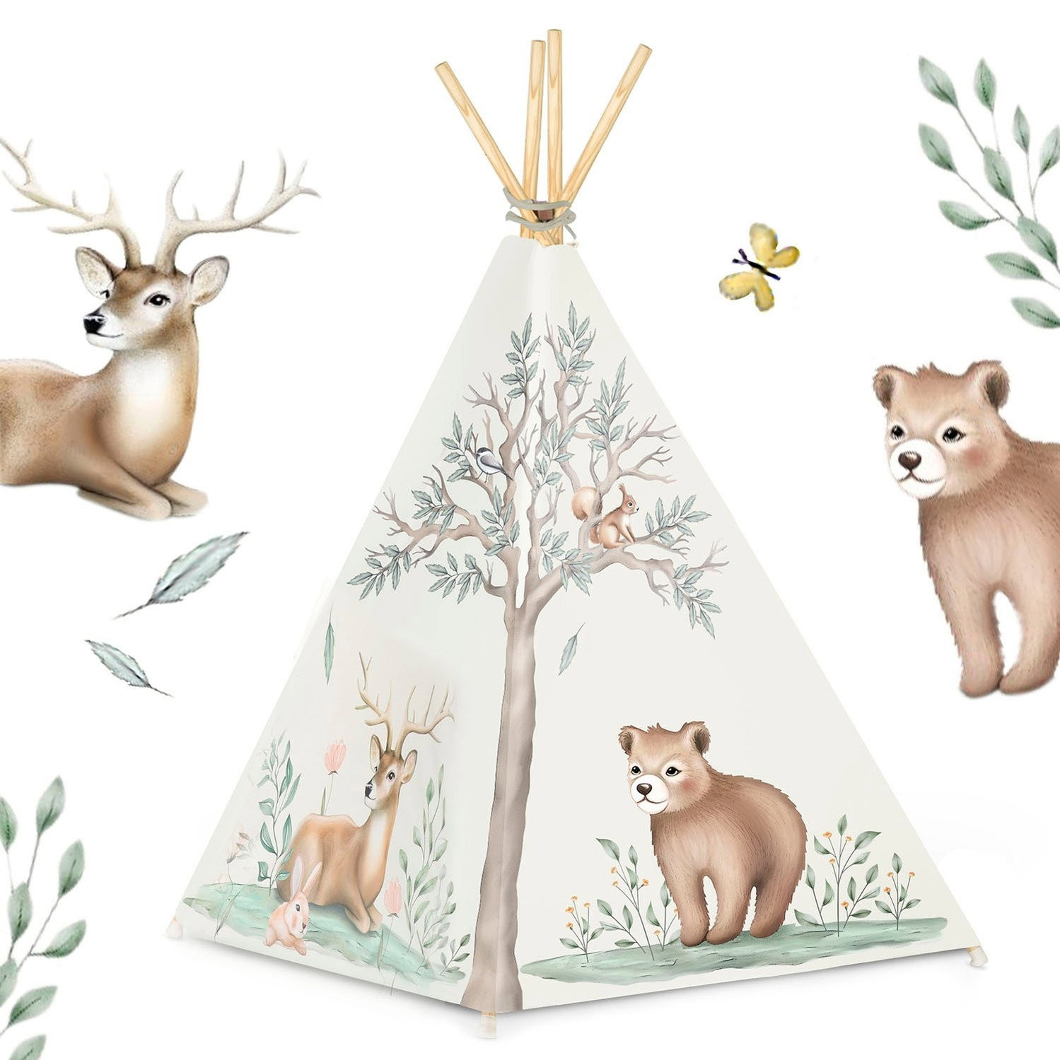 Kinder-Tipi-Zelt Nukido – Beige