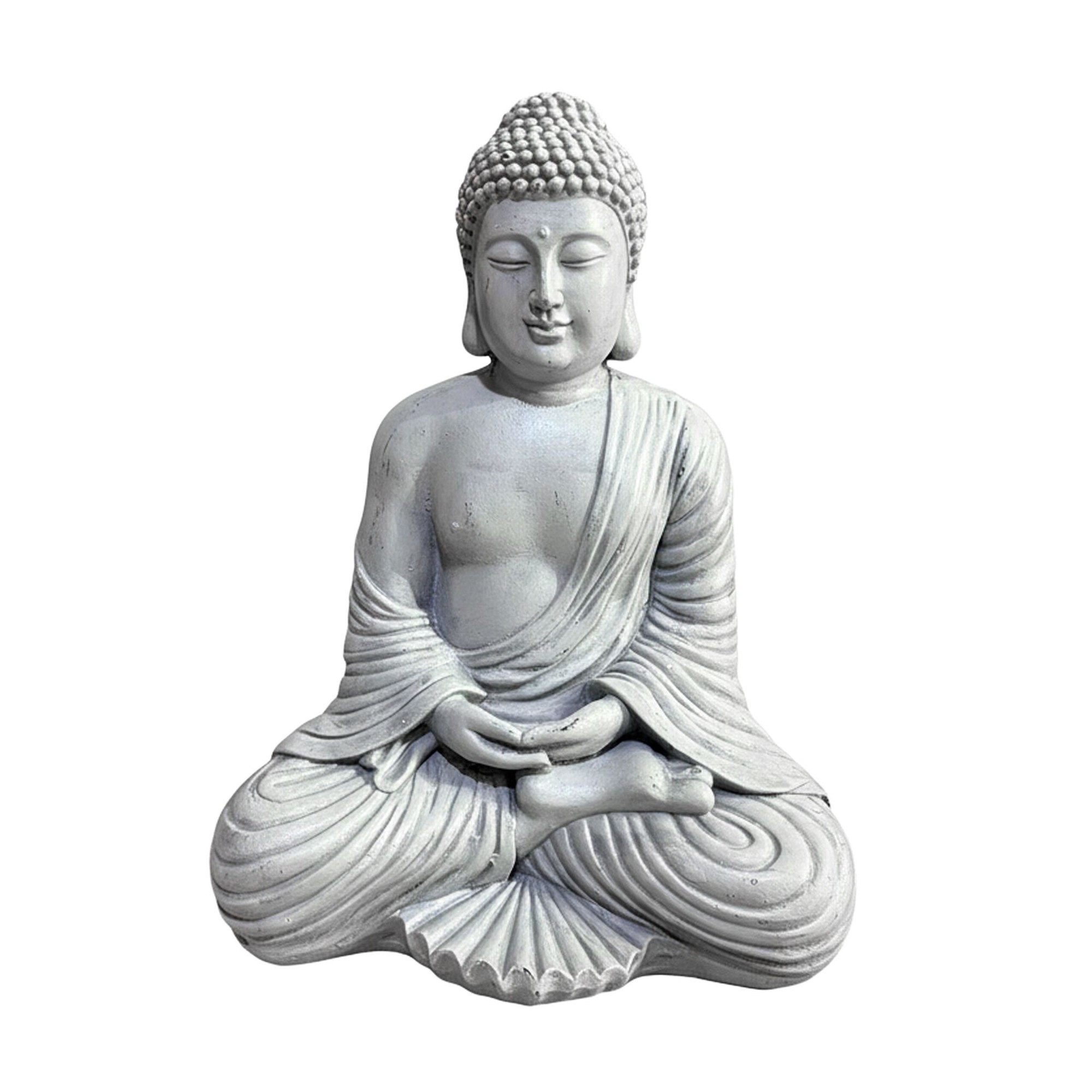 Buddha Statue, 42cm, Stone-Effect, Weatherproof