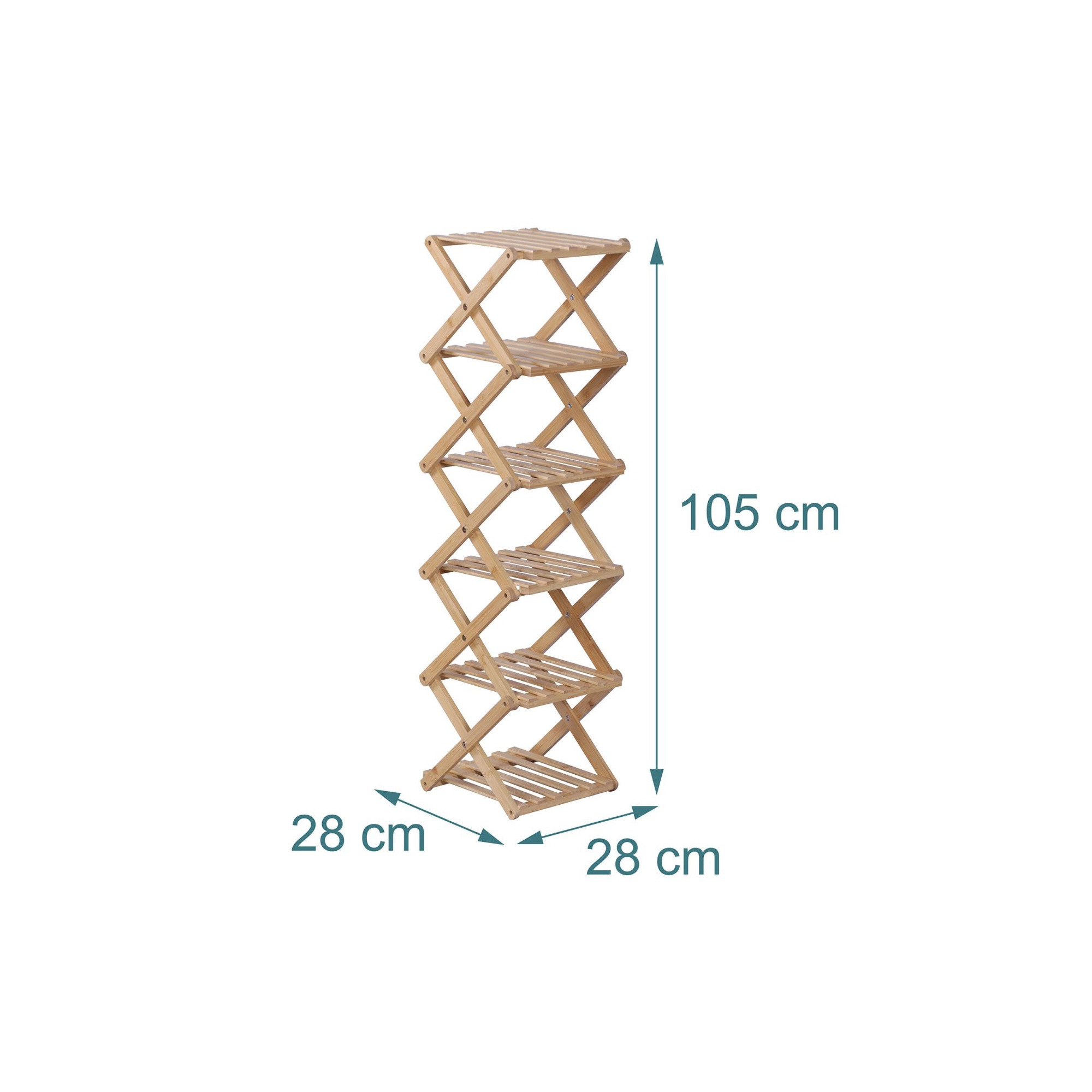 Sapateira dobrável de bambu – Compacta, vertical e dobrável.
