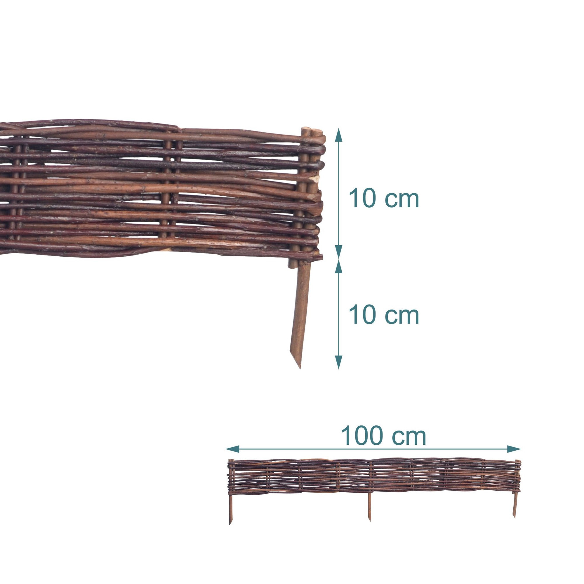 Weidengeflecht-Garteneinfassungs-Set