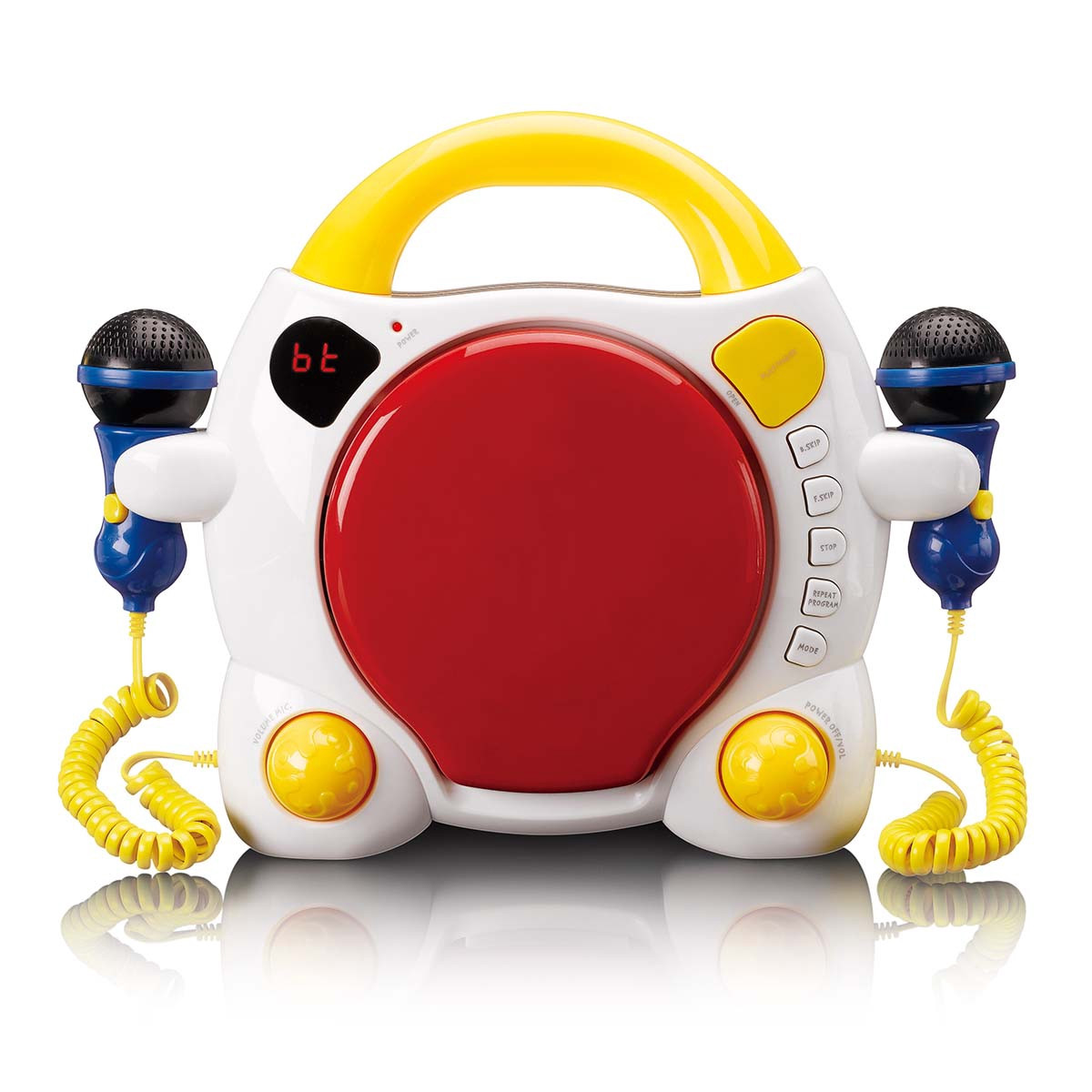 Lettore CD portatile Bluetooth per bambini con 2 microfoni e antishock