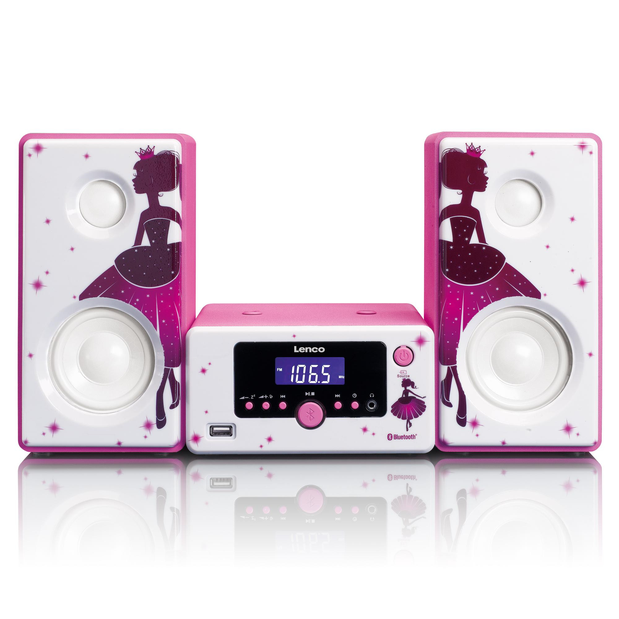 Microsistema de som Bluetooth com despertador e USB