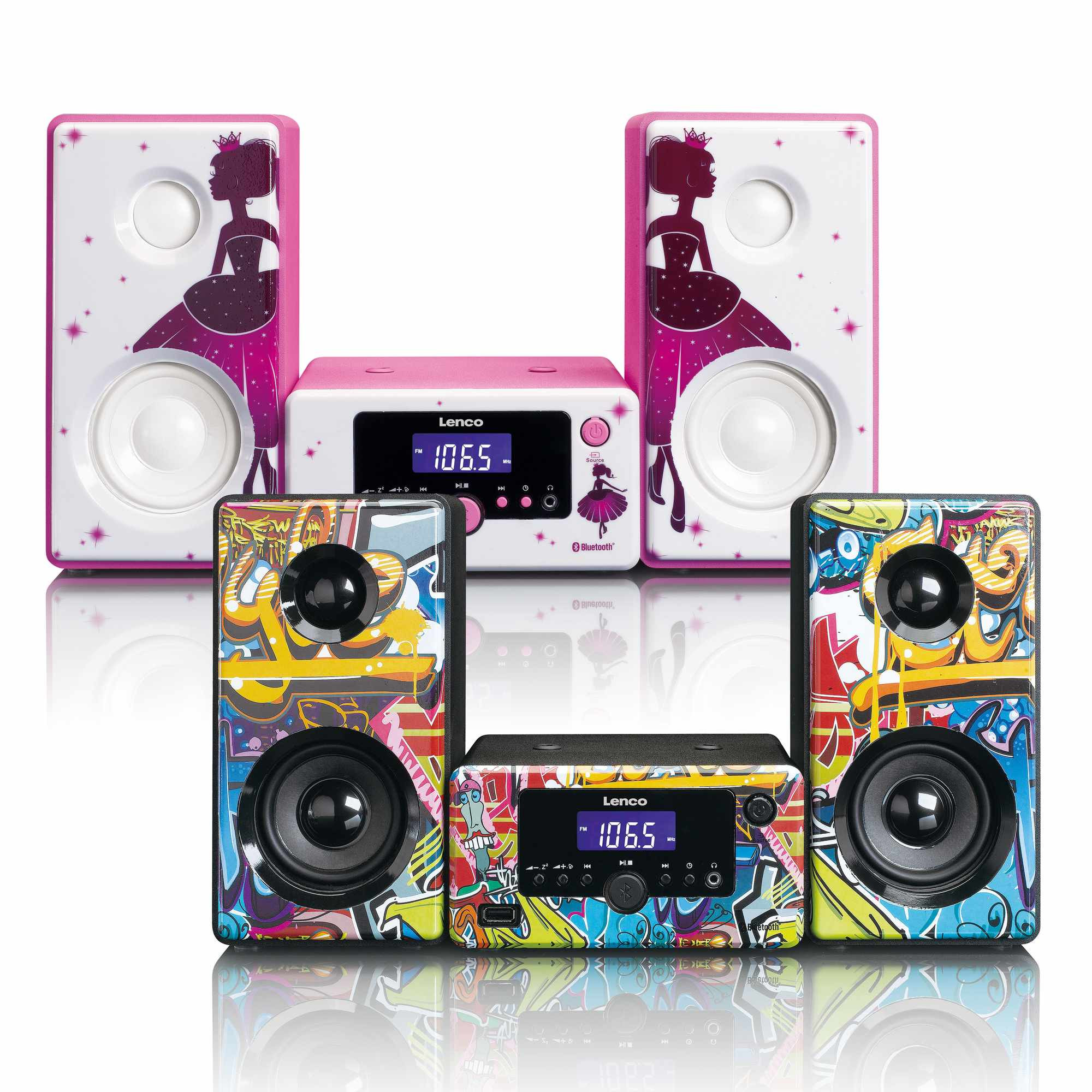Bluetooth Micro Music System with Alarm Clock & USB