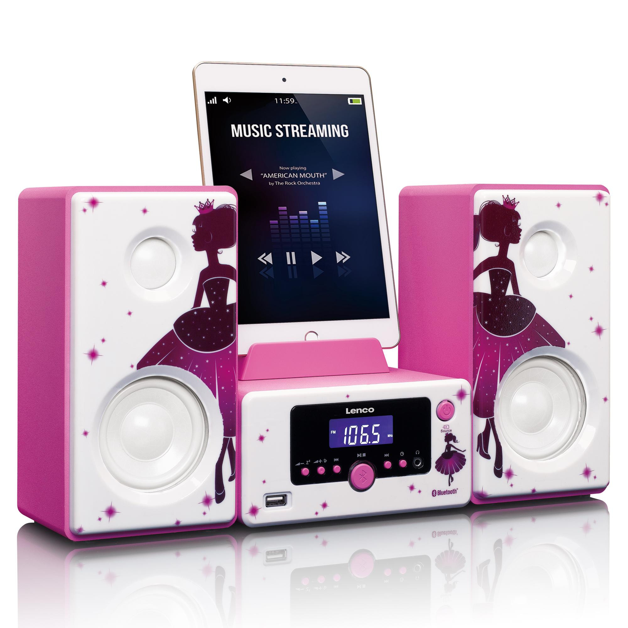 Bluetooth Micro Music System with Alarm Clock & USB