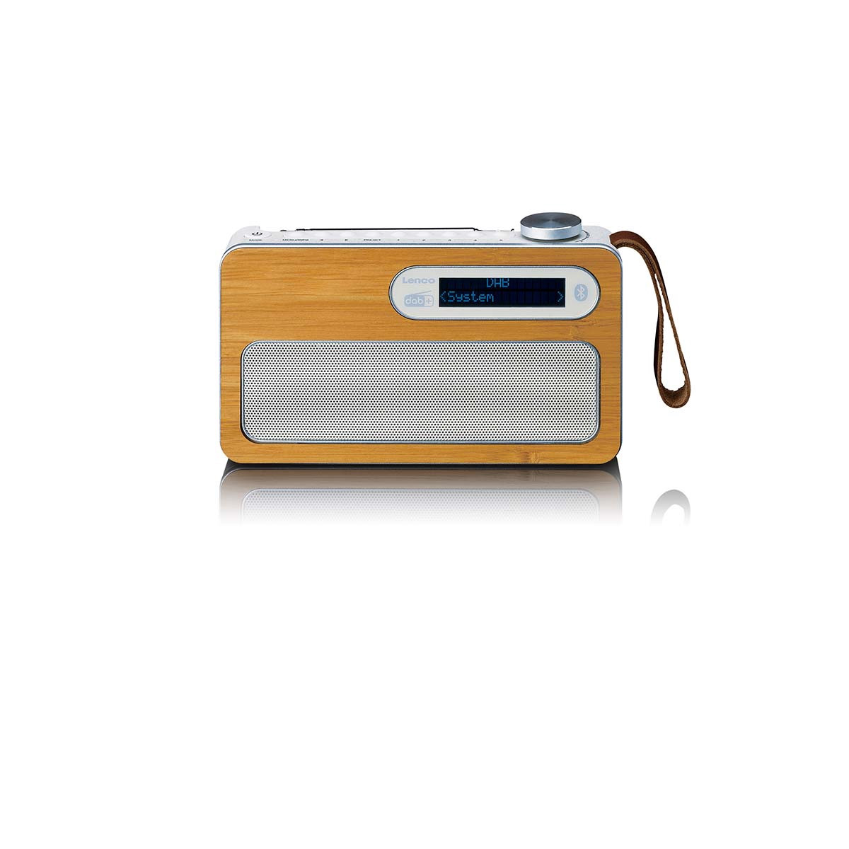 Rádio portátil DAB+ com Bluetooth, em bambu, ecológico.