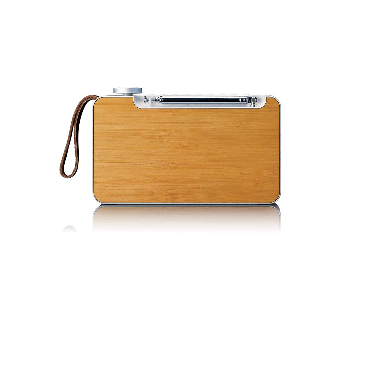 Rádio portátil DAB+ com Bluetooth, em bambu, ecológico.