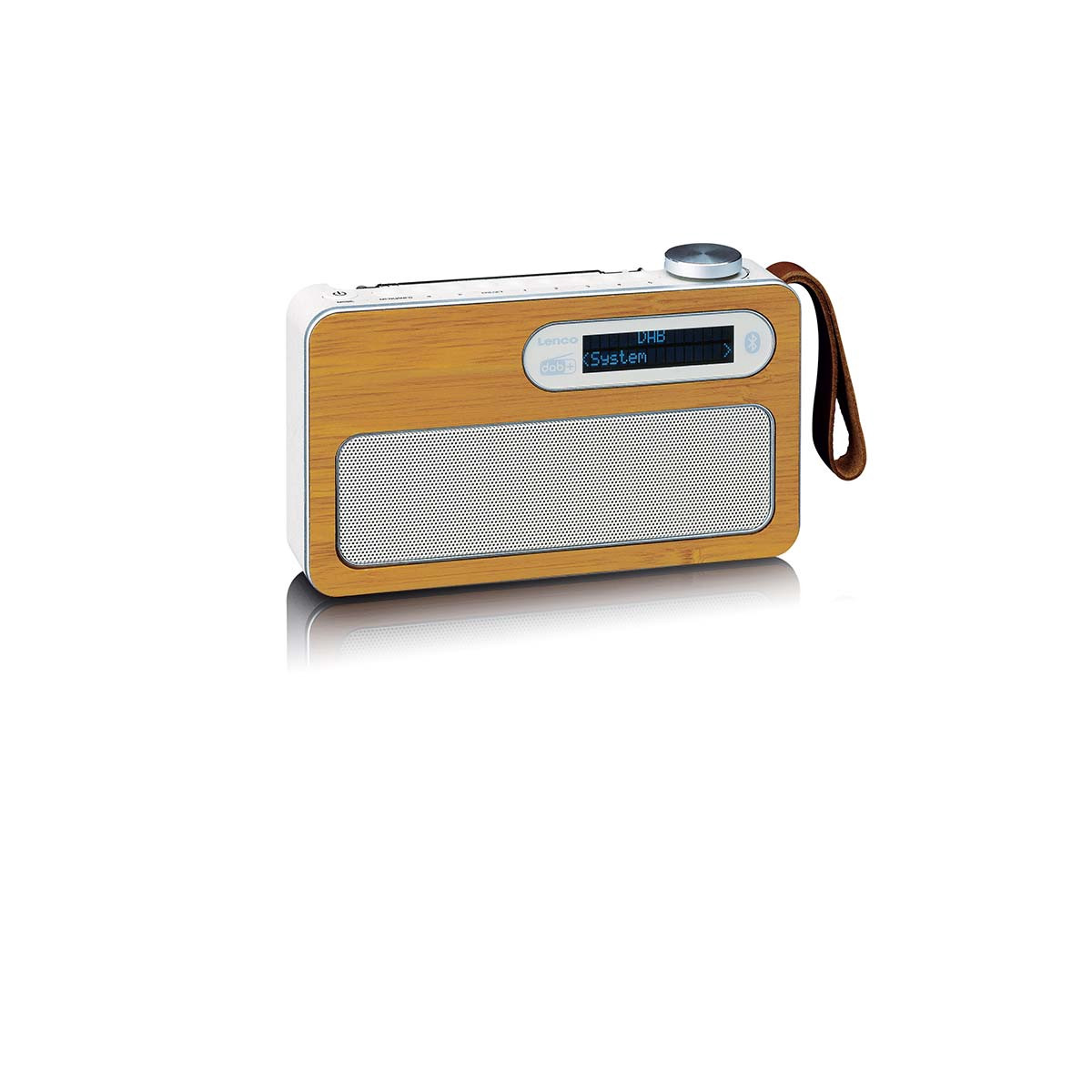 Rádio portátil DAB+ com Bluetooth, em bambu, ecológico.