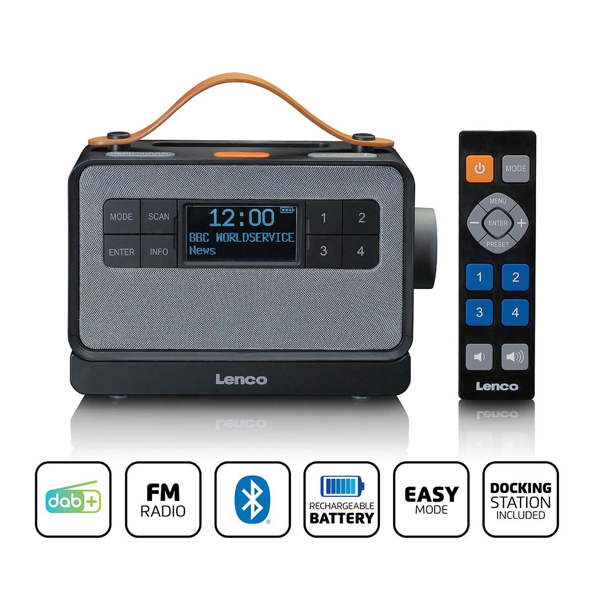 Radio portatile DAB+ con Bluetooth, modalità Easy, nera
