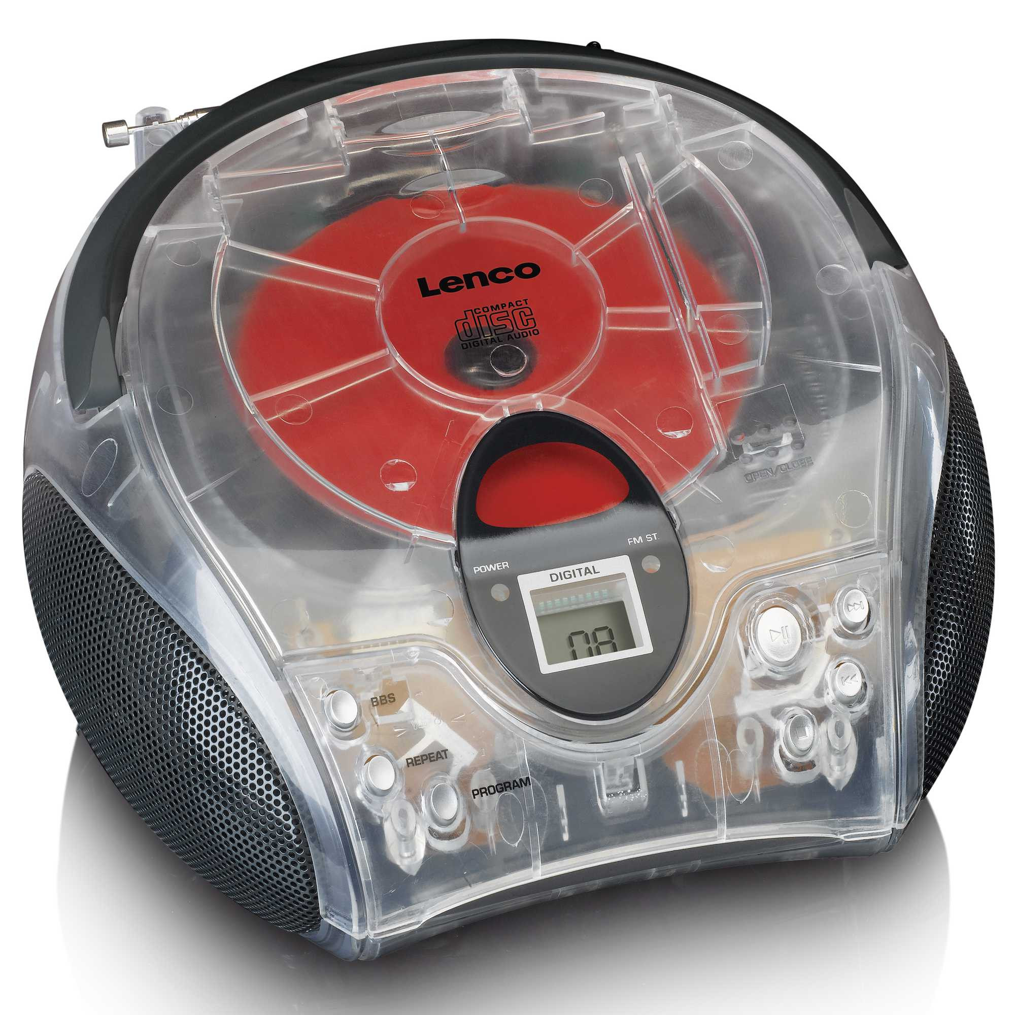 Portable FM Radio CD Player with Handle, Programmable Memory