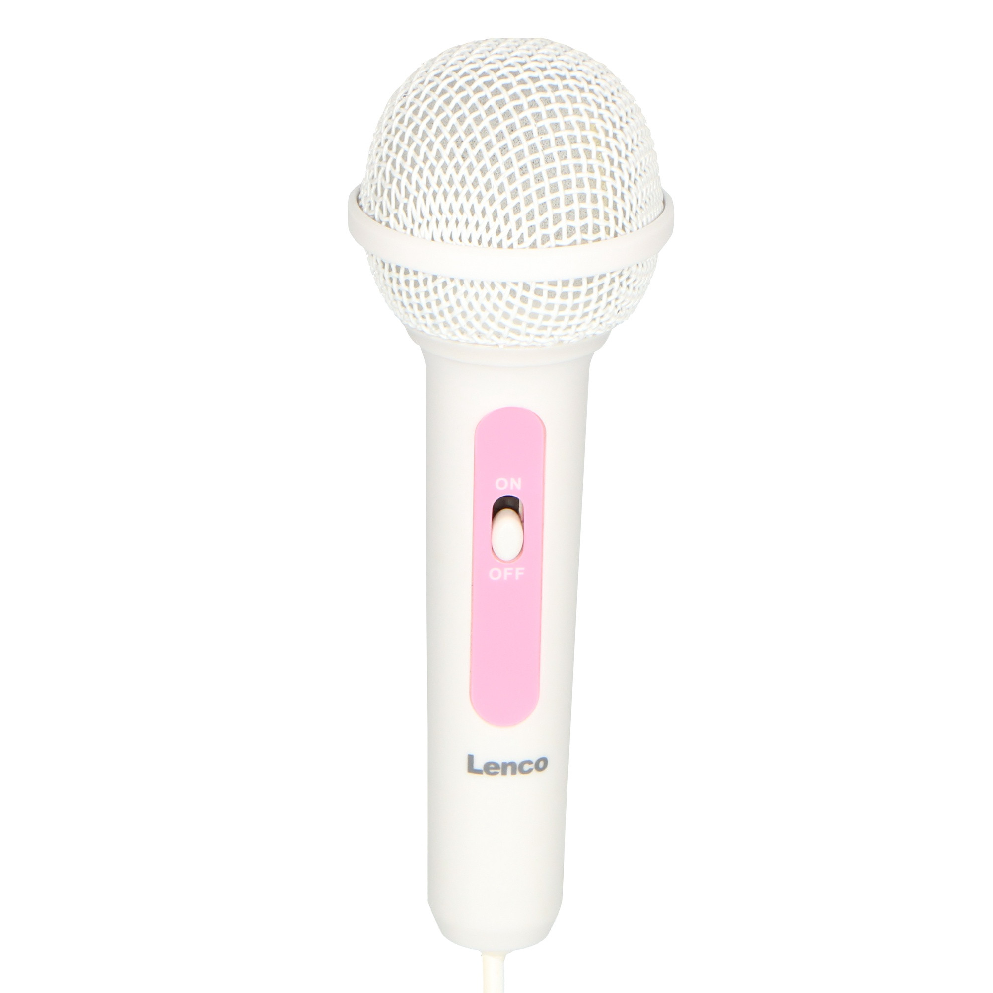 Rádio de karaokê portátil com CD/MP3/USB e microfone, rosa.