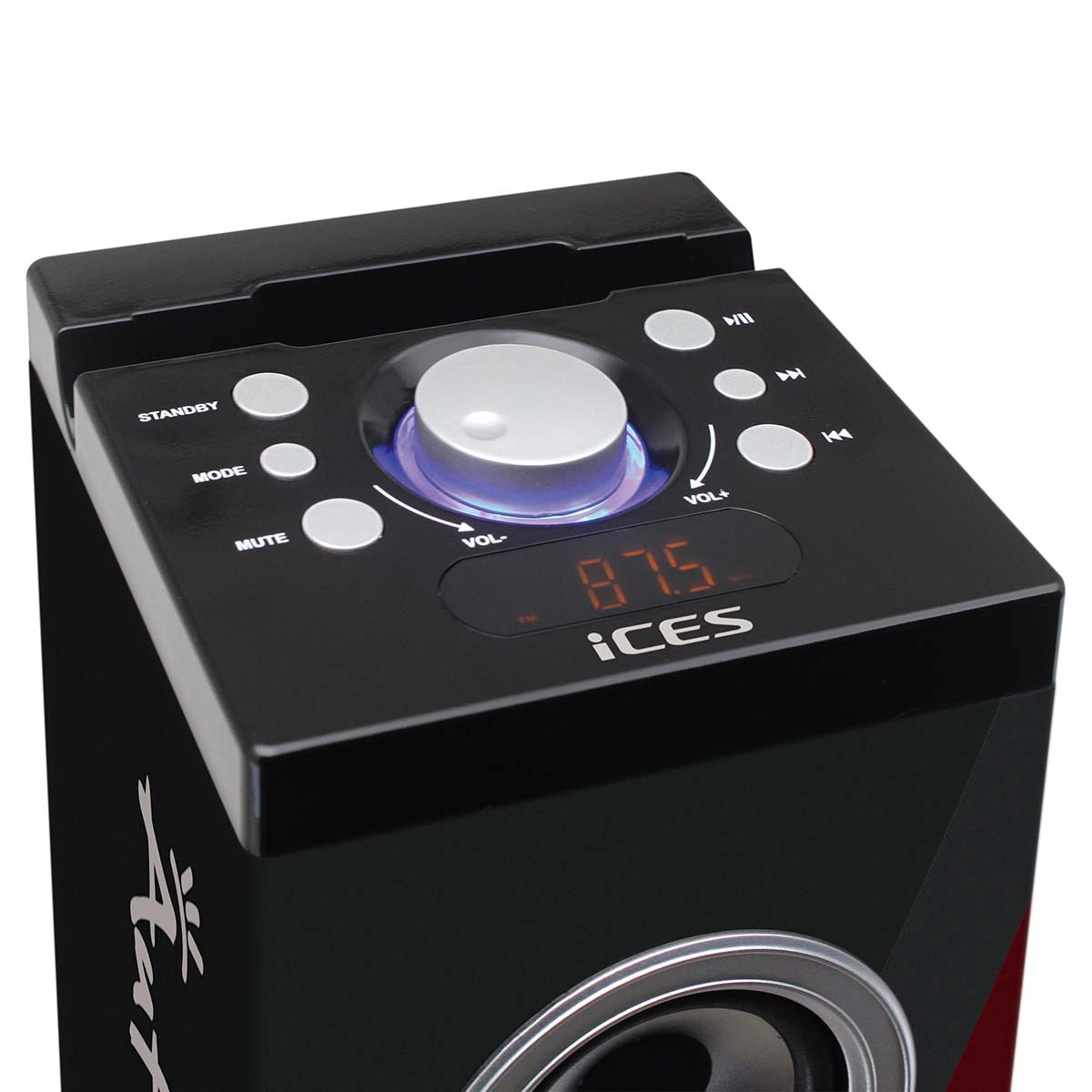 Caixa de som torre Bluetooth com FM, entradas USB, SD e AUX.