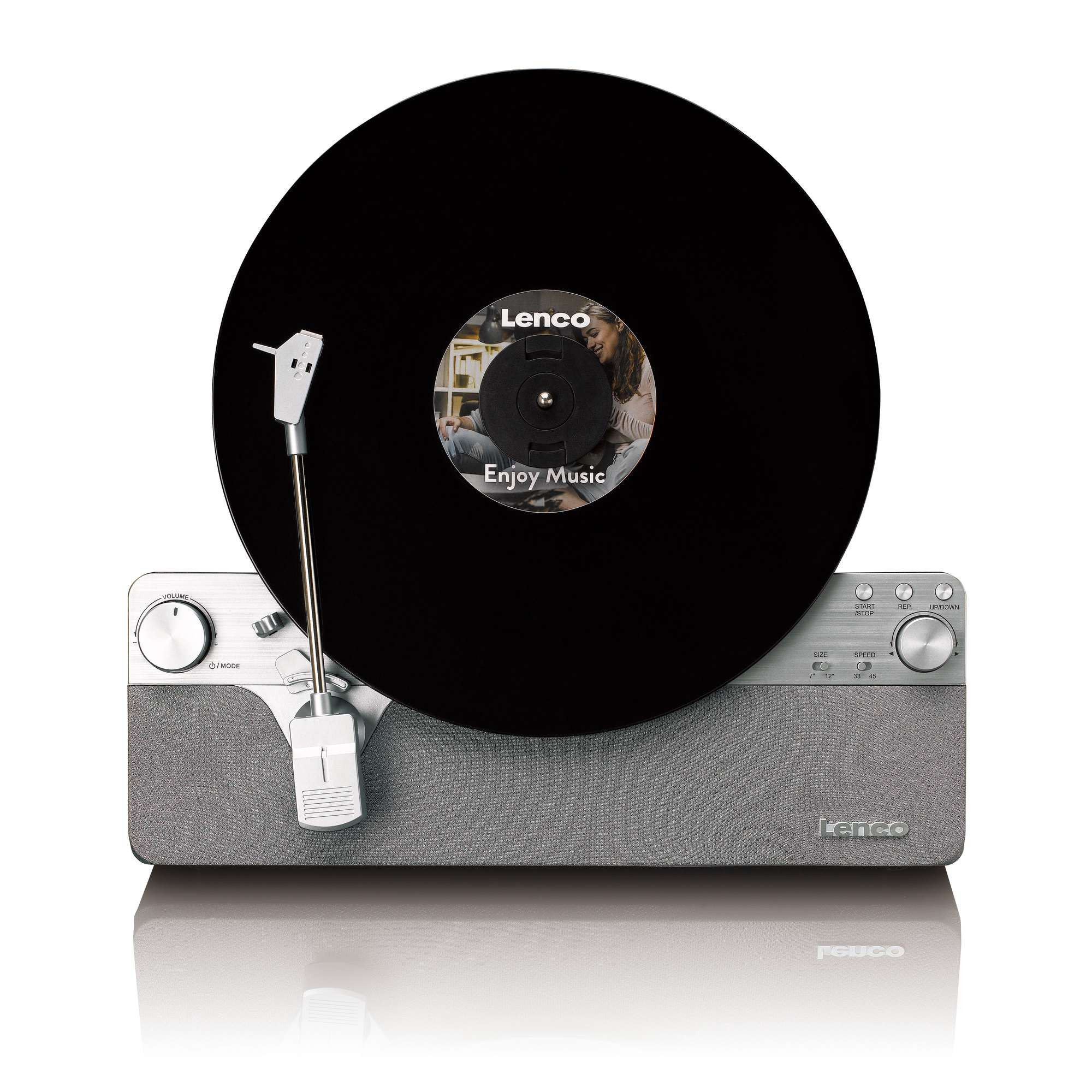 Verticale platenspeler met Bluetooth en luidsprekers