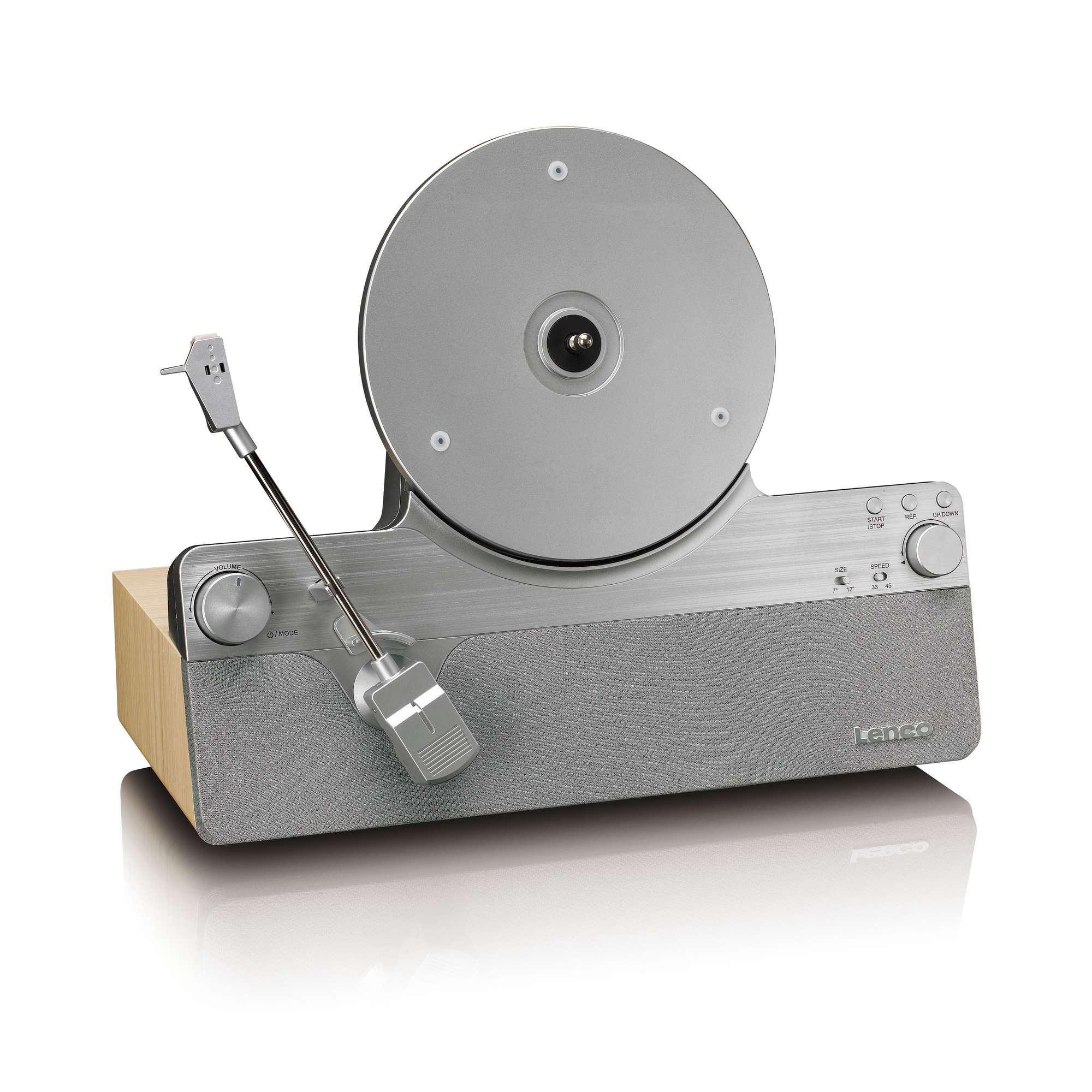 Toca-discos vertical com Bluetooth e alto-falantes