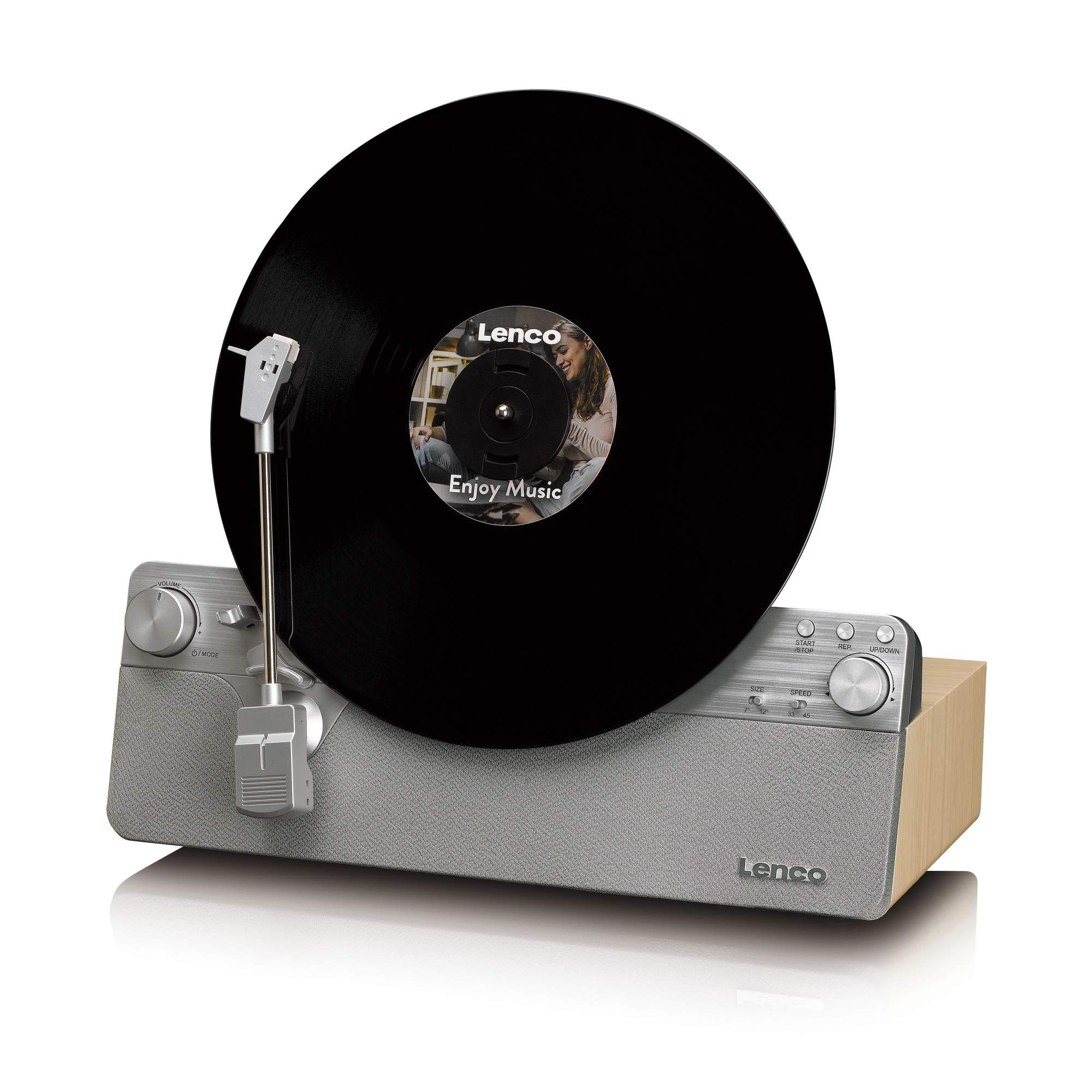 Toca-discos vertical com Bluetooth e alto-falantes