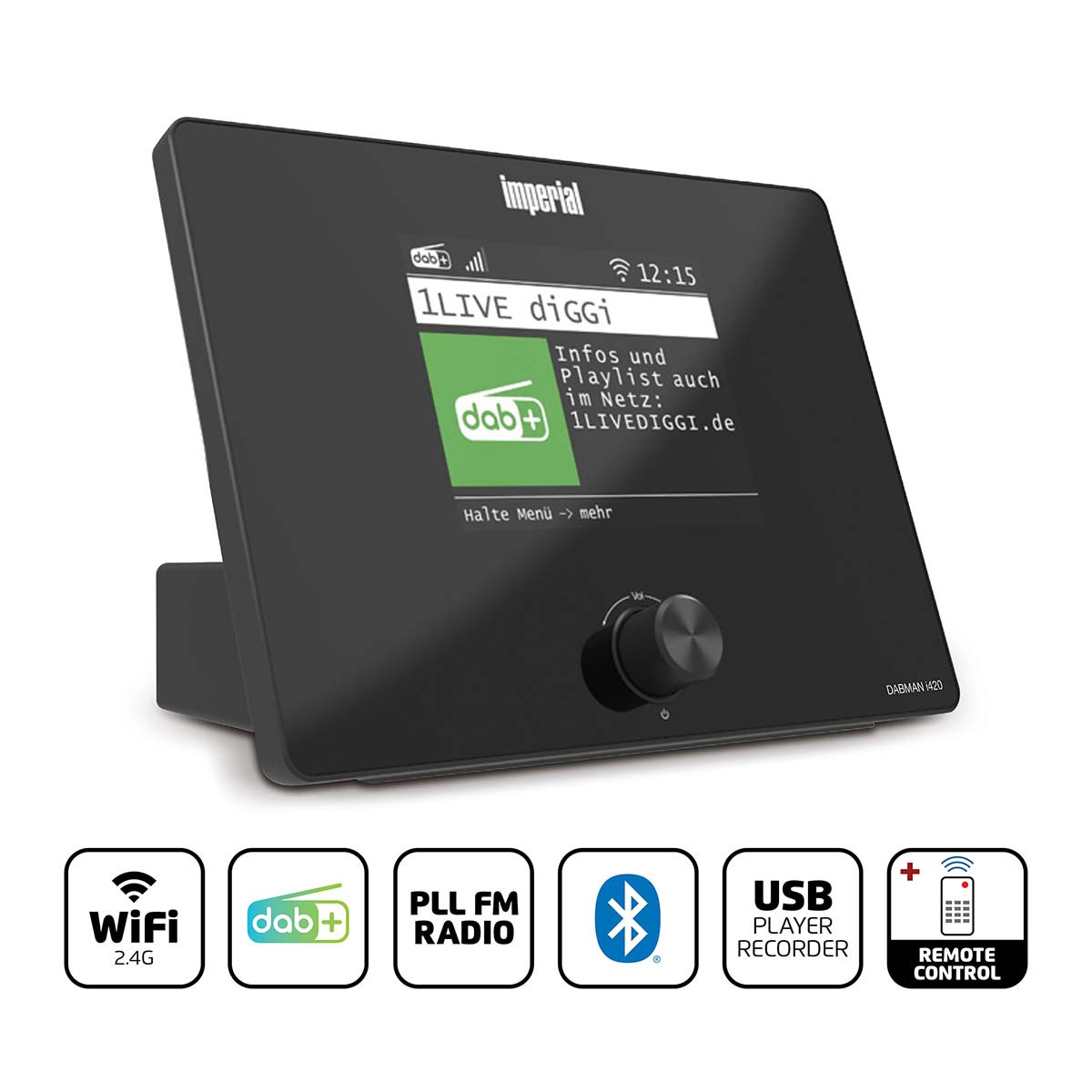 Radio híbrida compacta con Bluetooth, DAB+, FM e Internet