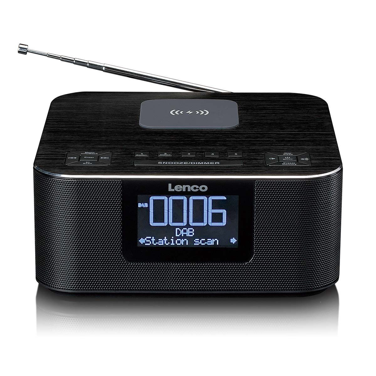 Rádio-relógio DAB+ com Bluetooth e carregamento sem fio