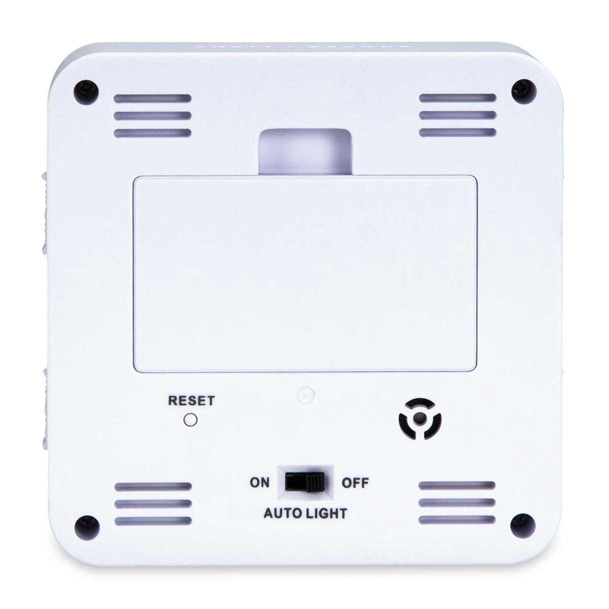 Despertador digital com visor de temperatura e sinal DCF.