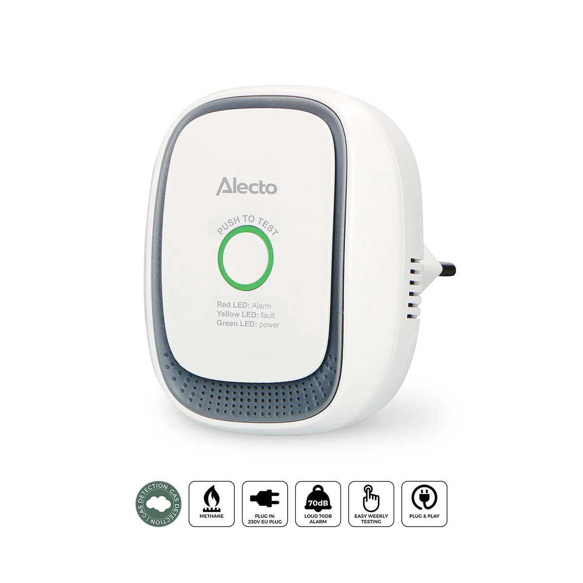 Detector de gás metano com alarme visual e sonoro