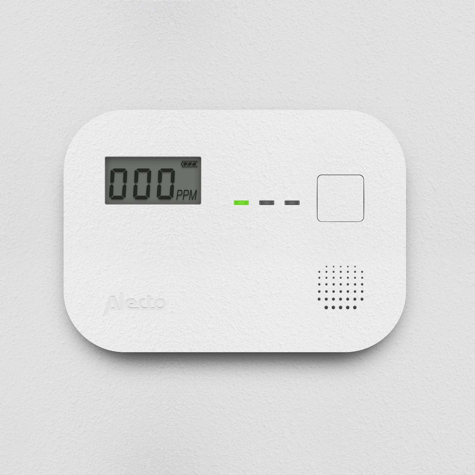 Koolmonoxidemelder, sensor met 10 jaar levensduur, display