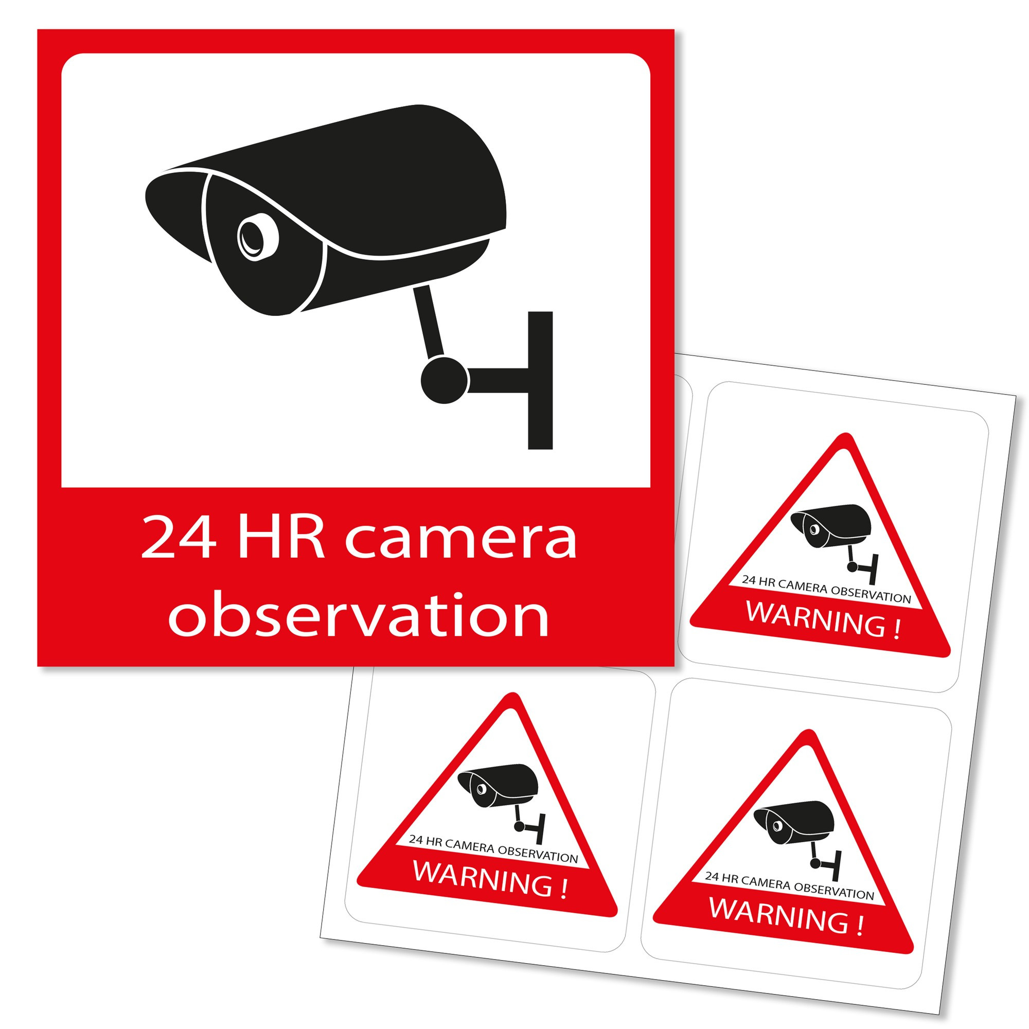 Camera Surveillance Window Stickers Set, 5-Pack