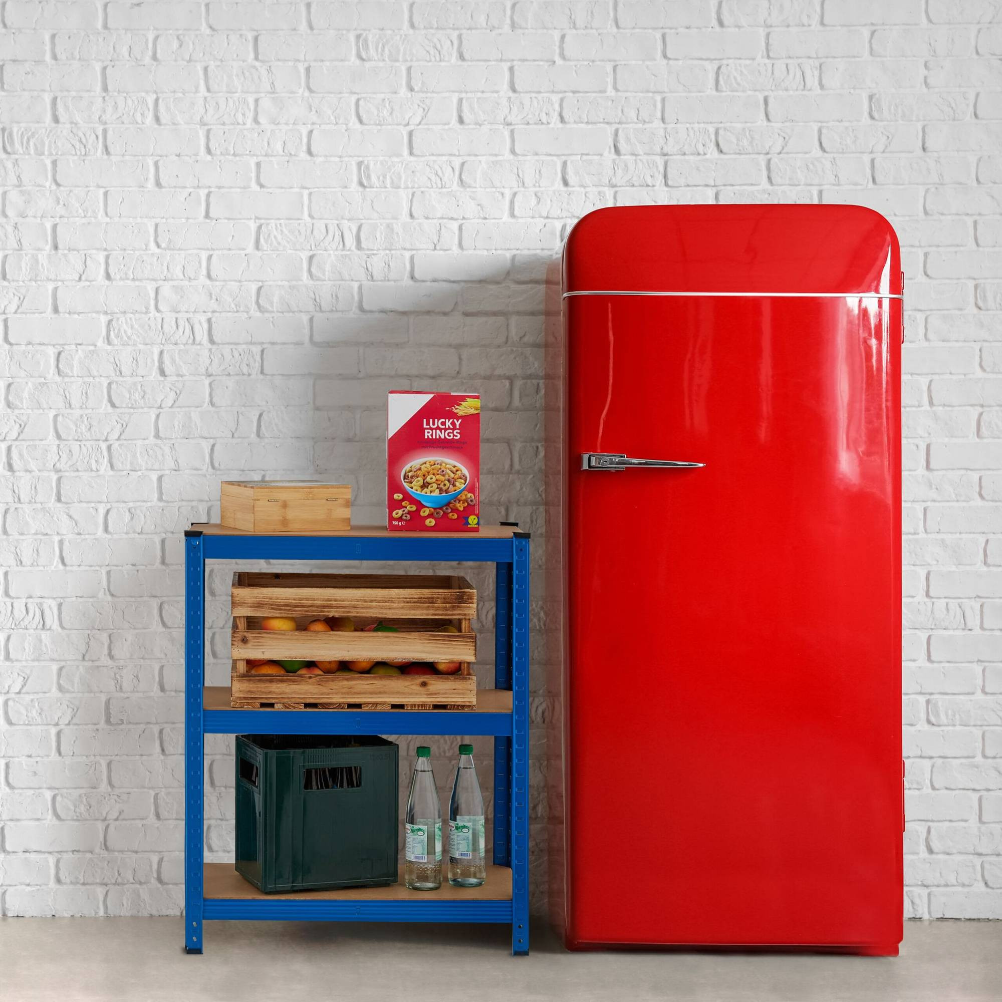 Scaffali robusti blu con 5 livelli