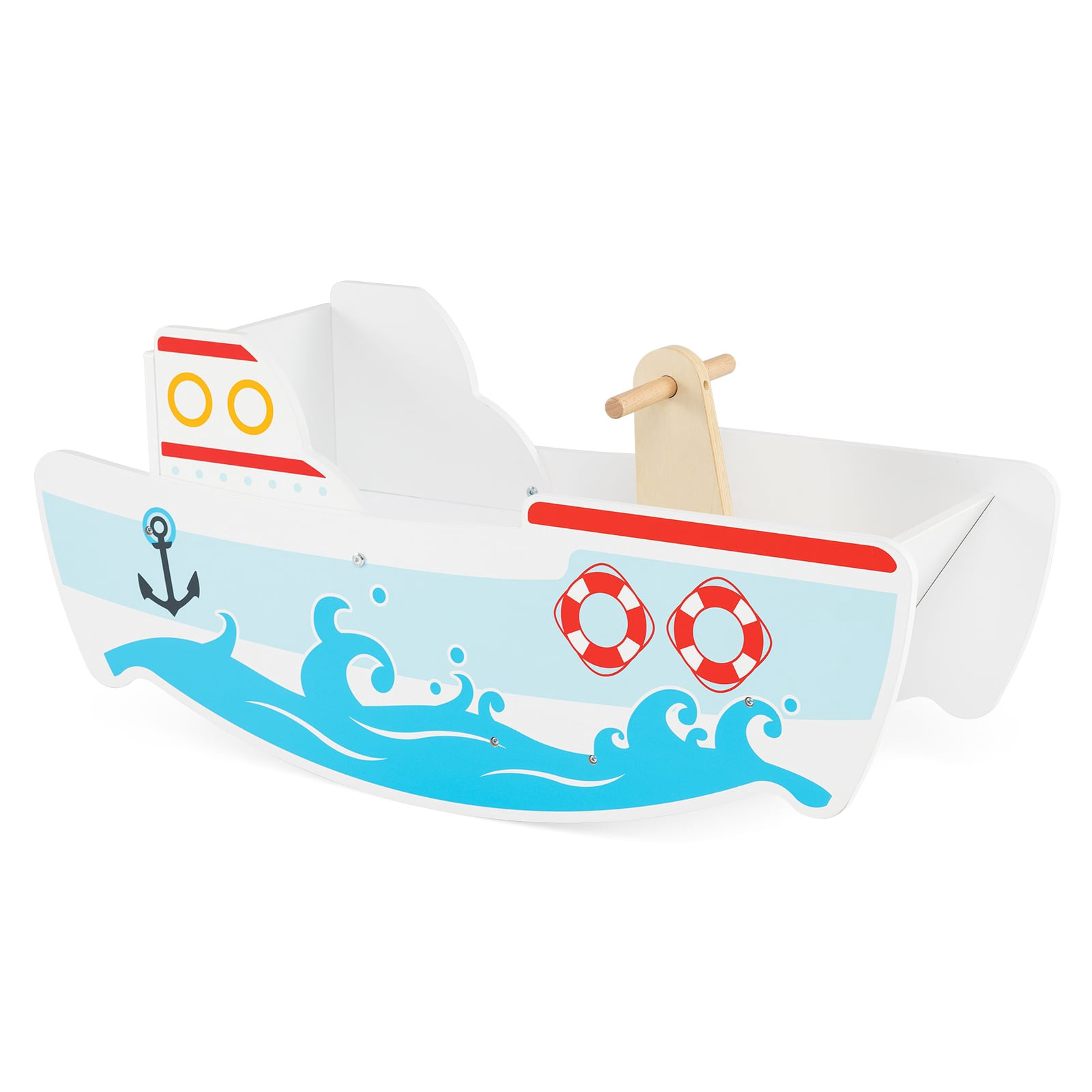 Barco de balanço de madeira com 40 polegadas (101,6 cm) de balanço ...