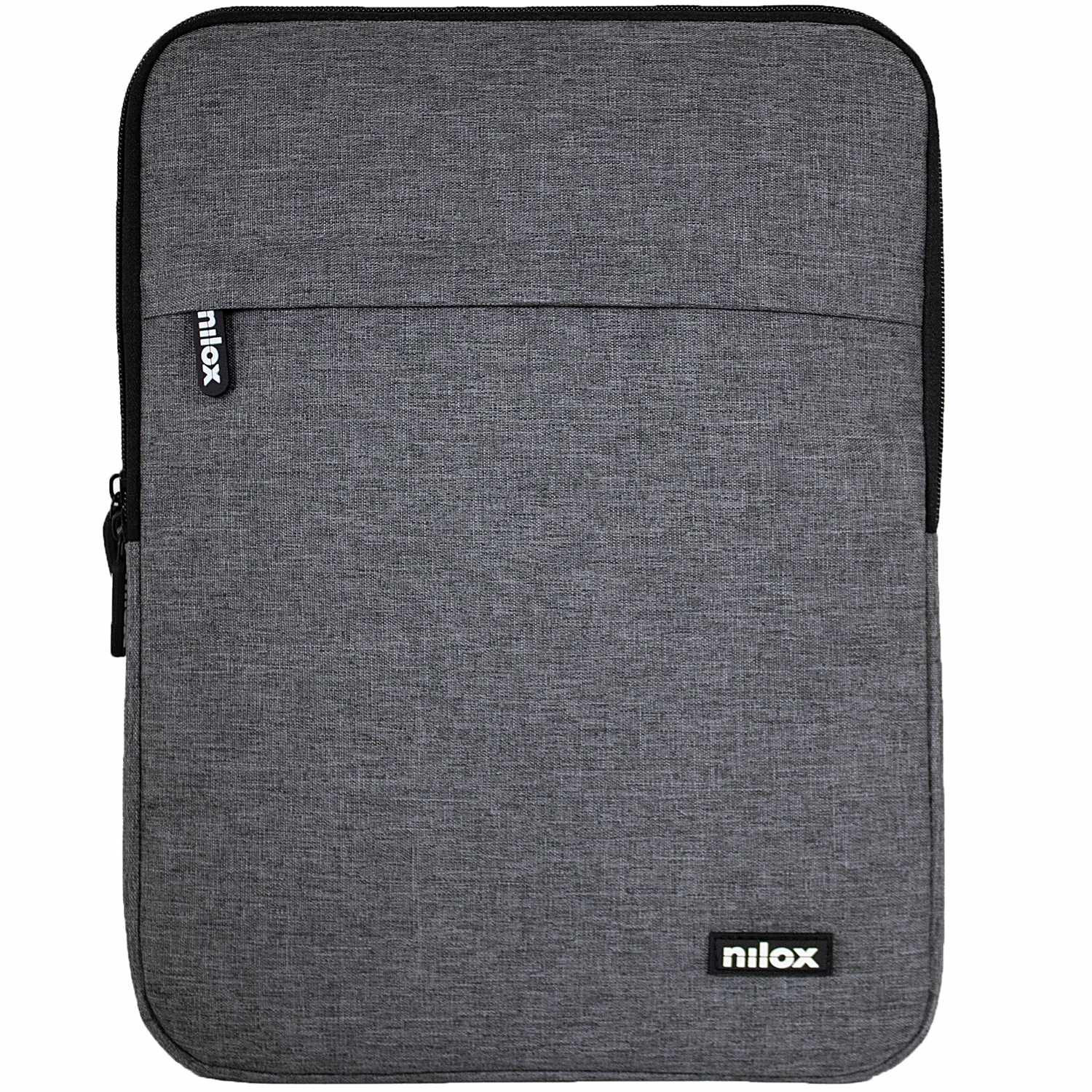 Capa para laptop de 13,3" cinza, acolchoada e resistente a impactos.