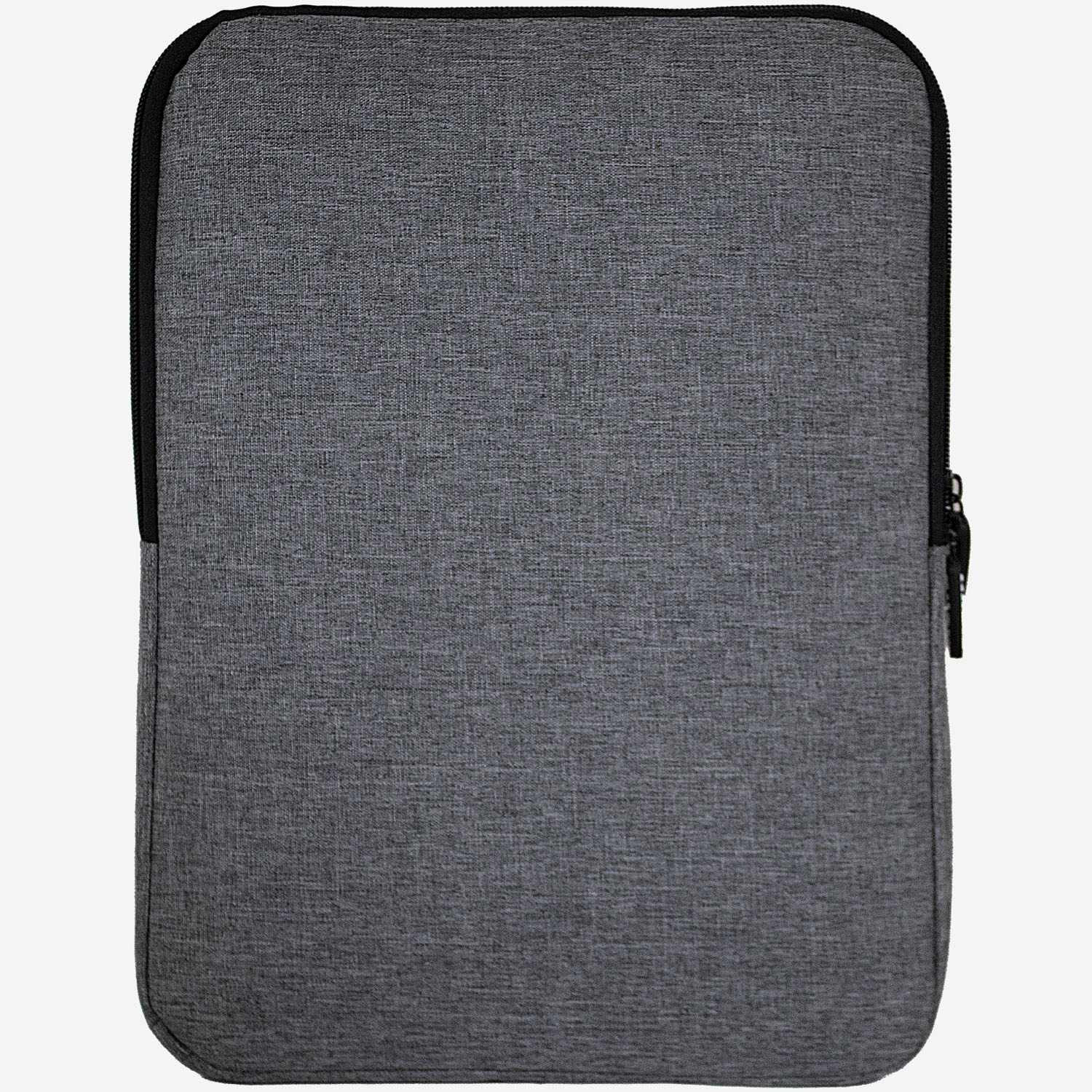 Capa para laptop de 13,3" cinza, acolchoada e resistente a impactos.