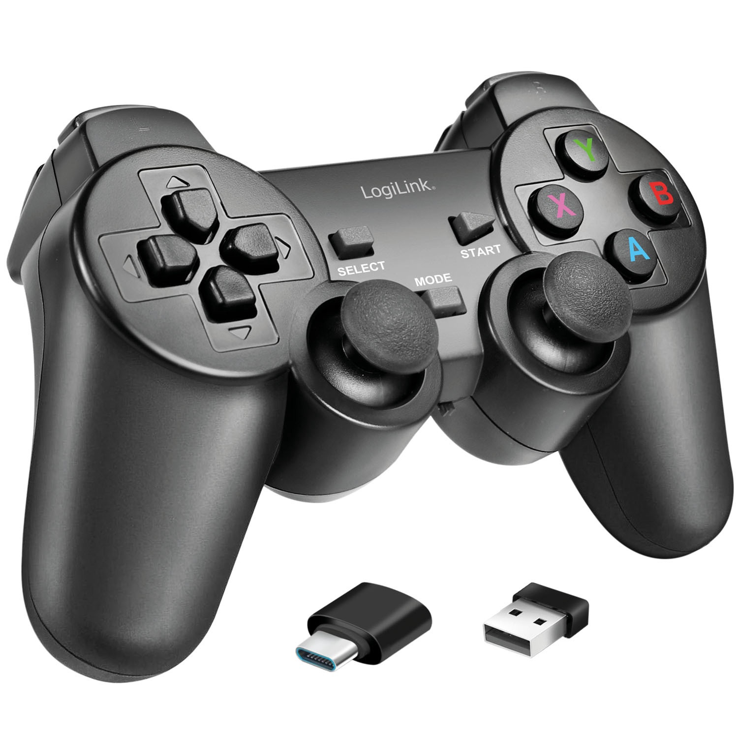 Gamepad wireless 2,4 GHz, nero – compatibile con PC e Android
