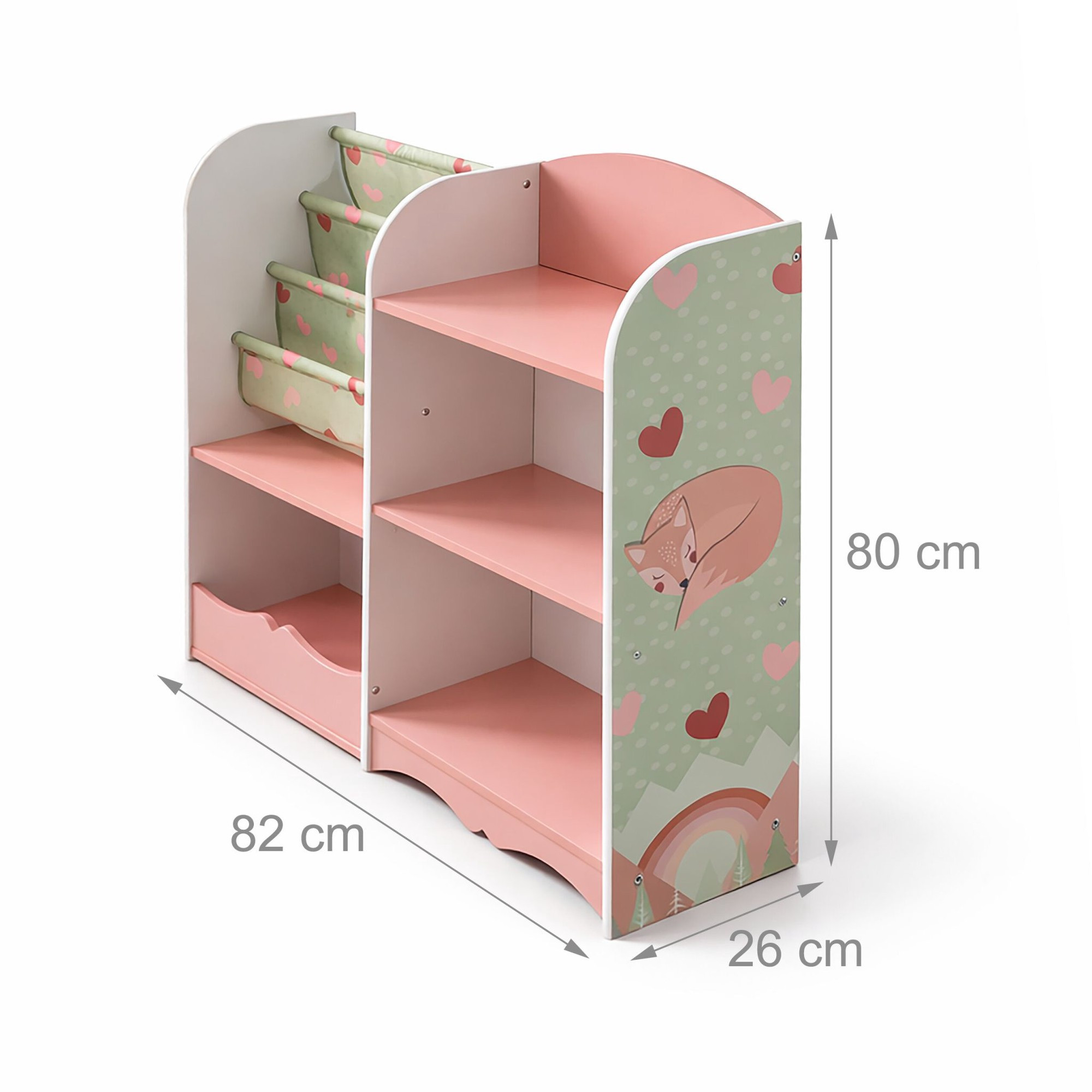 Prateleira para brinquedos infantis com 7 compartimentos