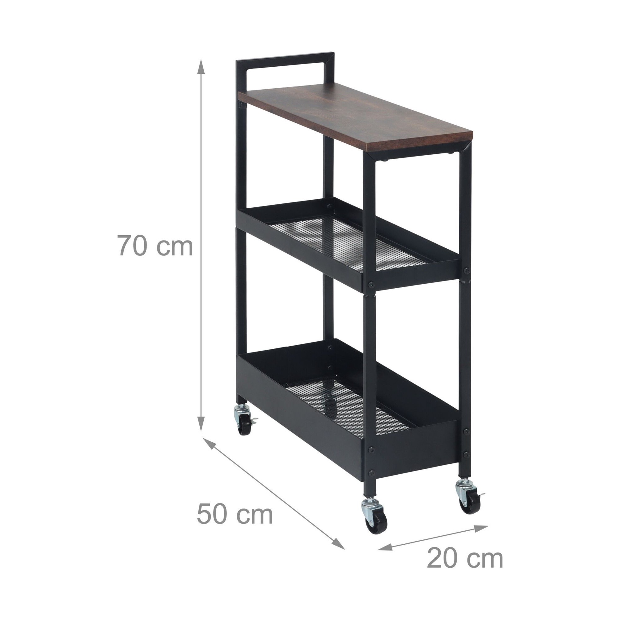 Carrello industriale con ripiani e cestini