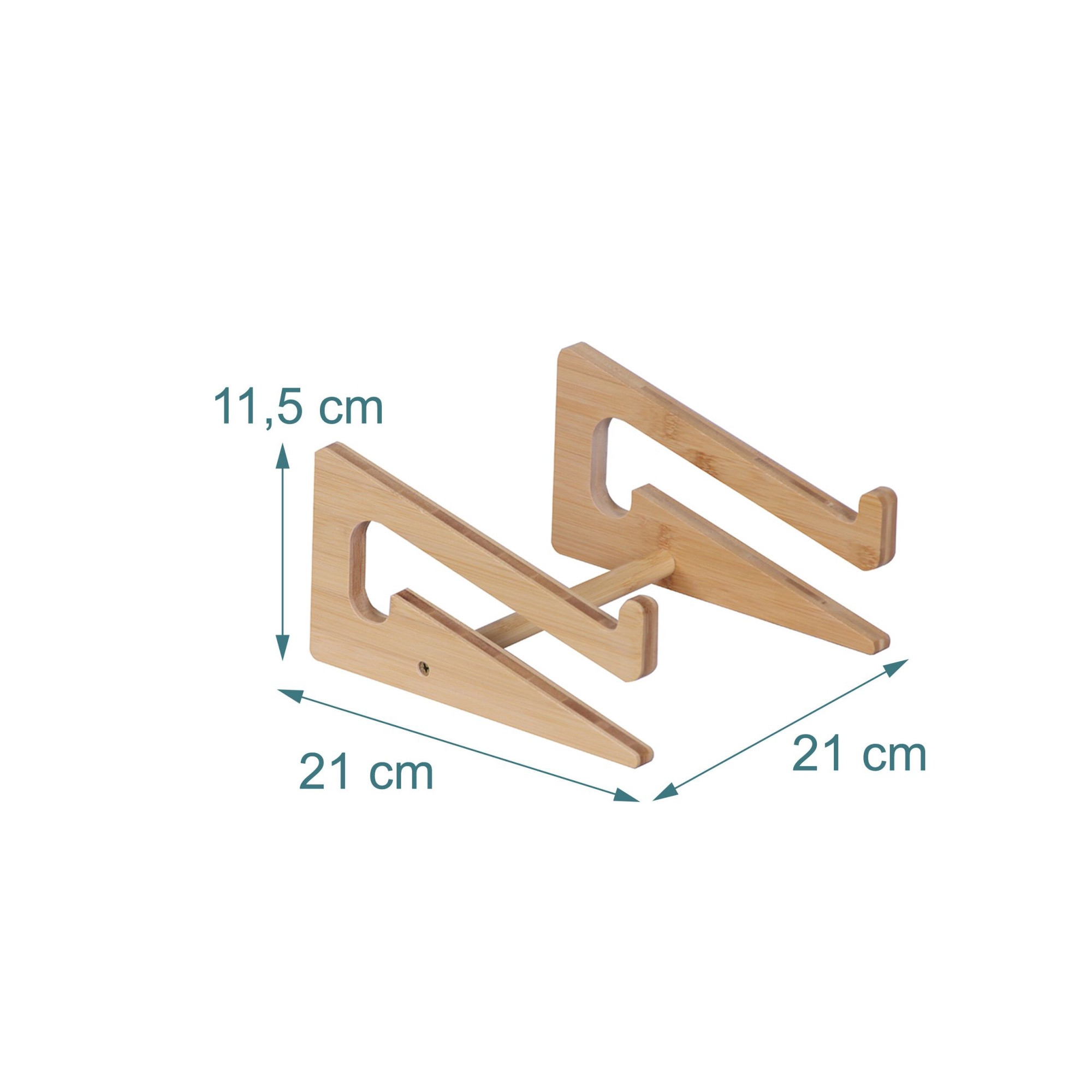 Suporte de bambu para laptop, 10–15 polegadas, ajustável
