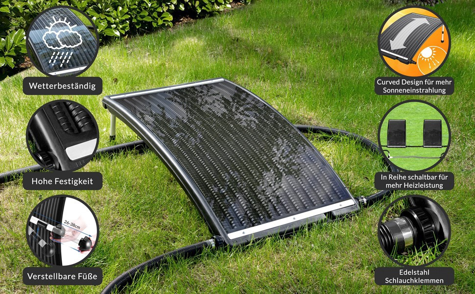 Solar Pool Heating Panel, 112x55x14cm, Eco-Friendly
