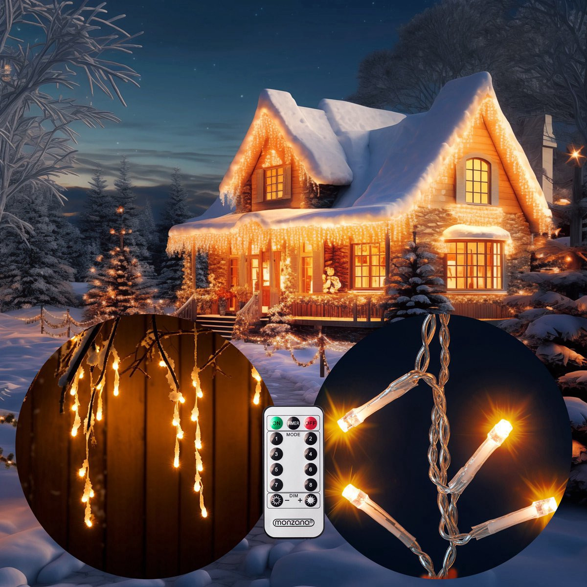 LED String Lights, Warm White, 15m, Remote Control