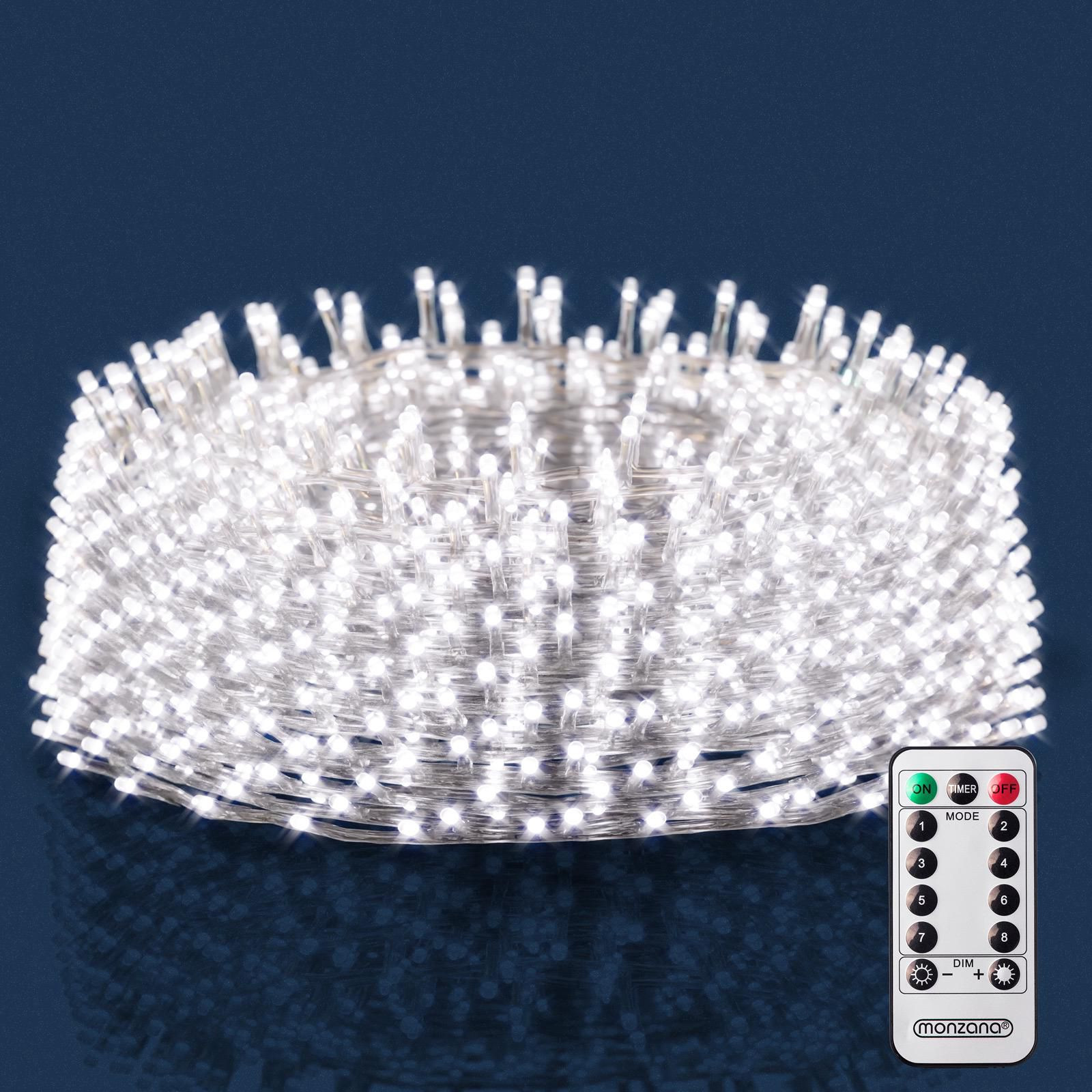 LED String Lights, Cold White, 15m, Remote Control
